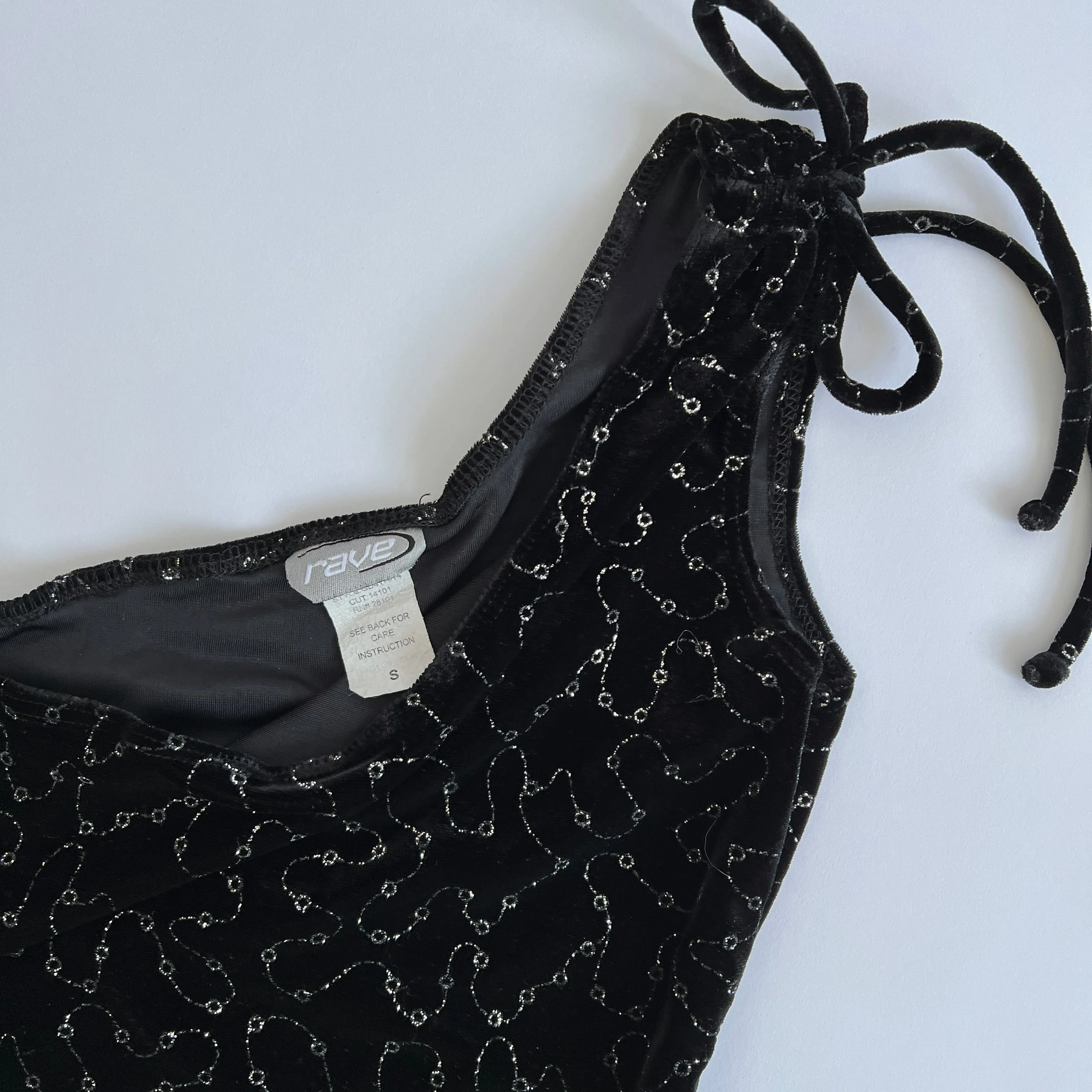 90s Black glitter crop (S)