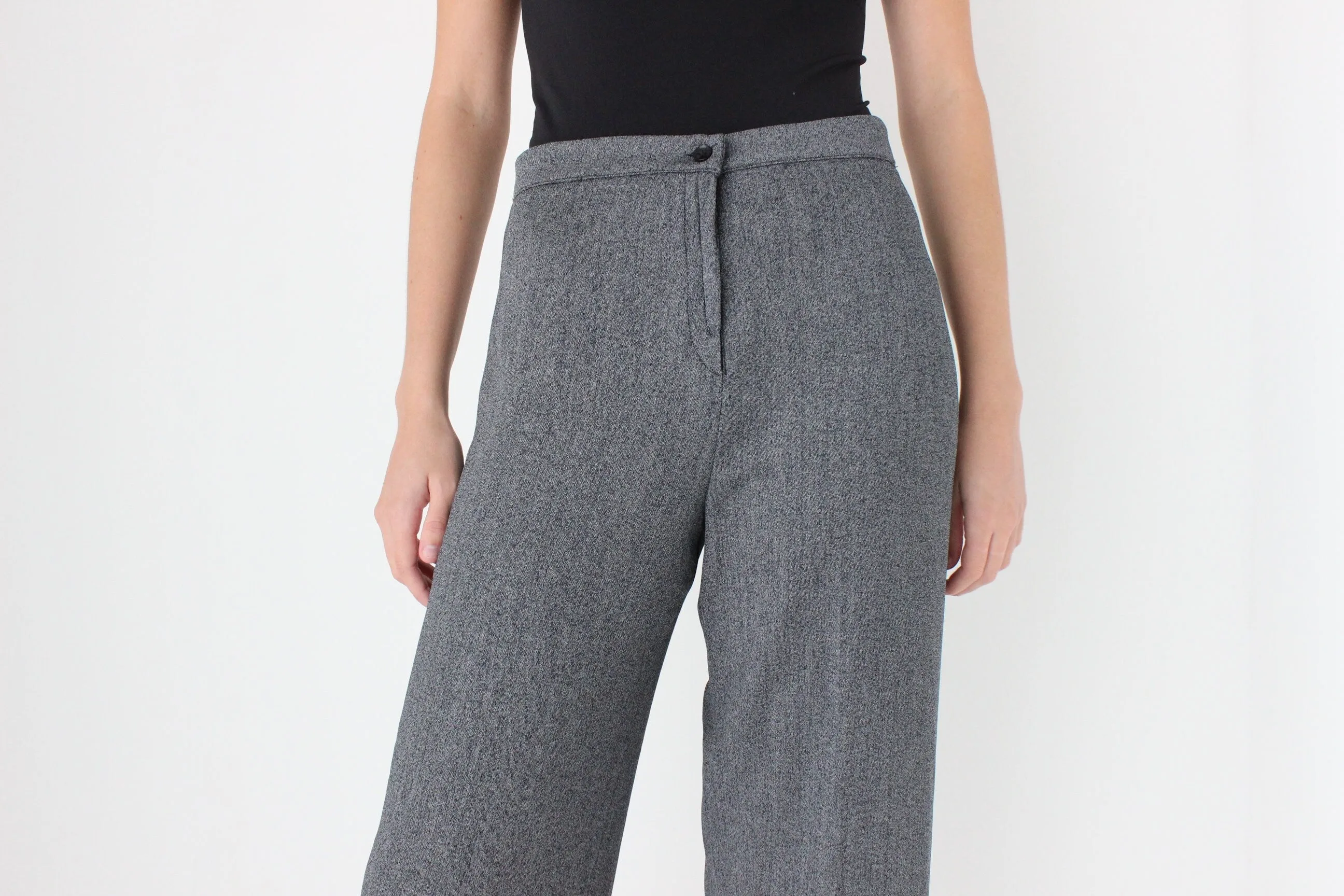90s Grey Woven Relaxed Trousers
