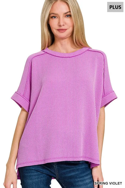 A Little Joy Violet Plus Corded Rib Knit Top