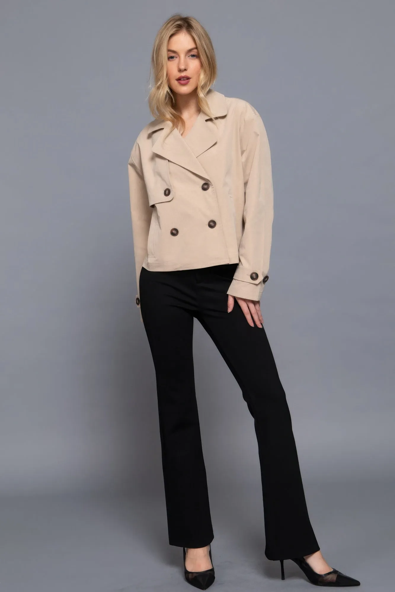 Active USA | Double Breasted Short Trench Jacket