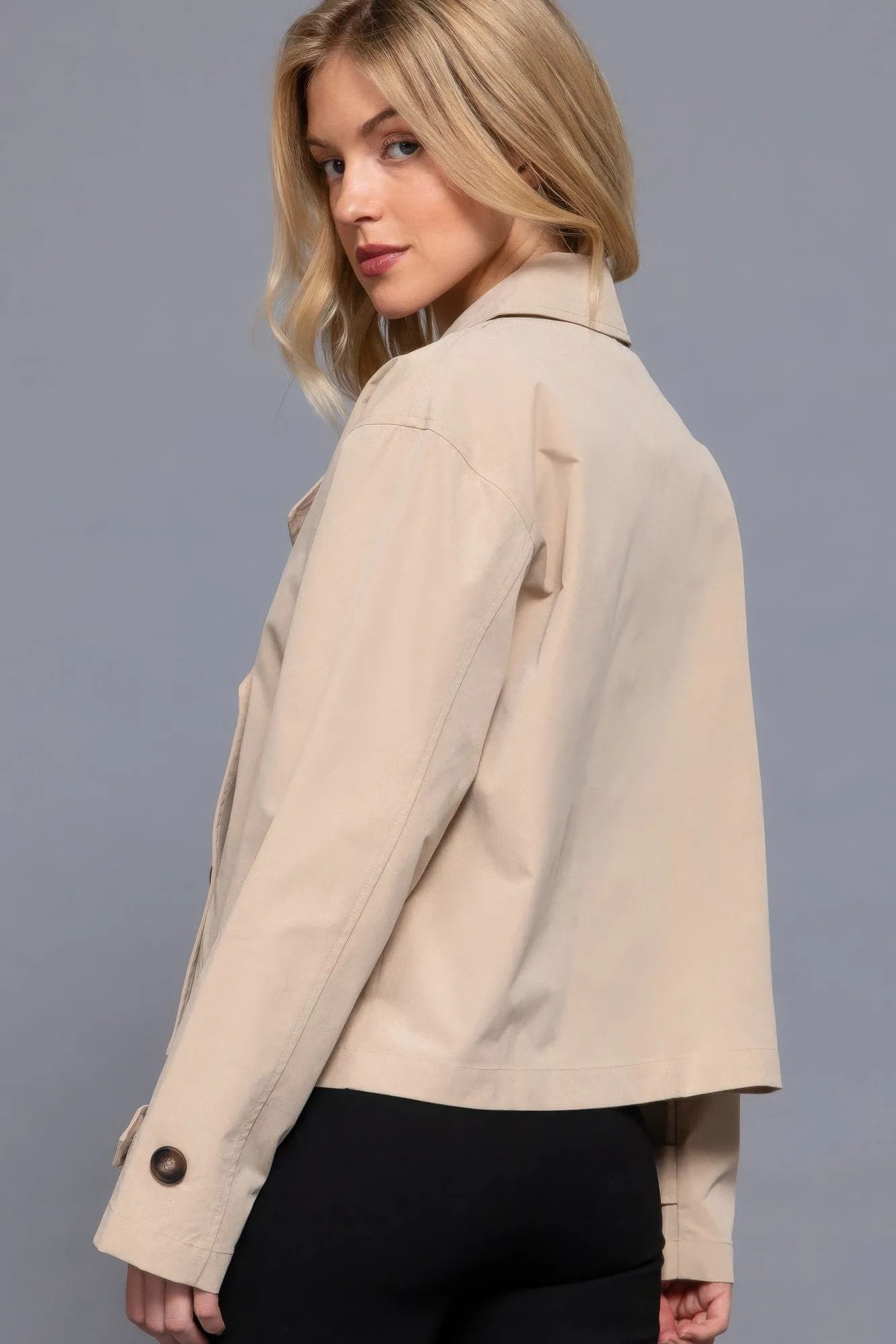Active USA | Double Breasted Short Trench Jacket