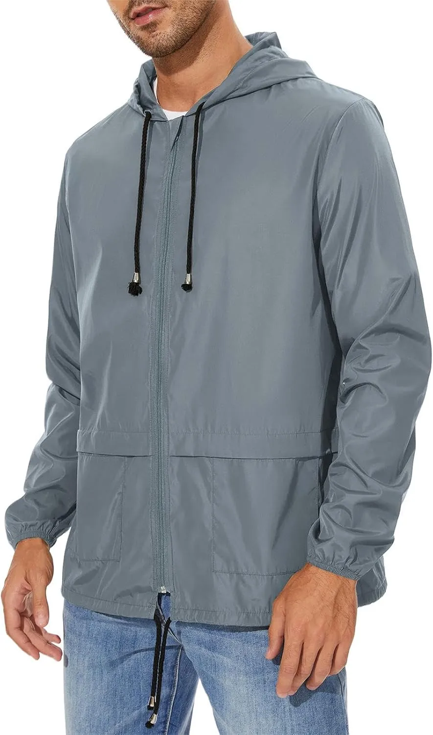 American Trends Raincoat for Men Waterproof with Hood Mens Rain Jacket Windbreaker Jackets Rain Coat