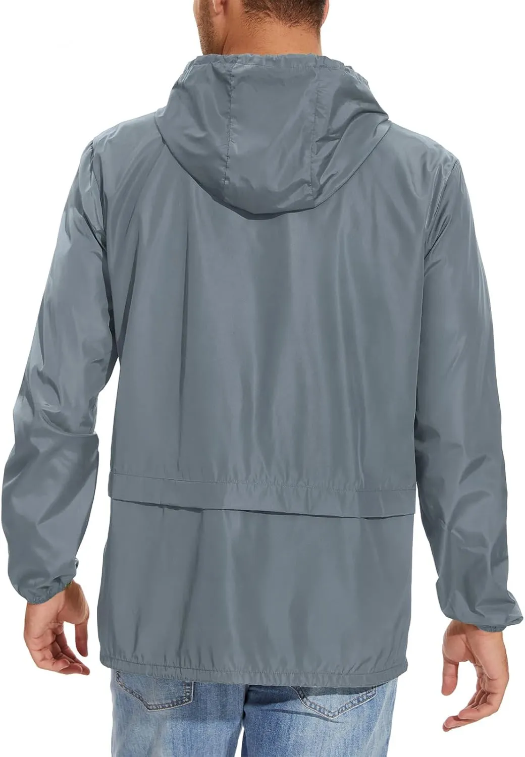 American Trends Raincoat for Men Waterproof with Hood Mens Rain Jacket Windbreaker Jackets Rain Coat