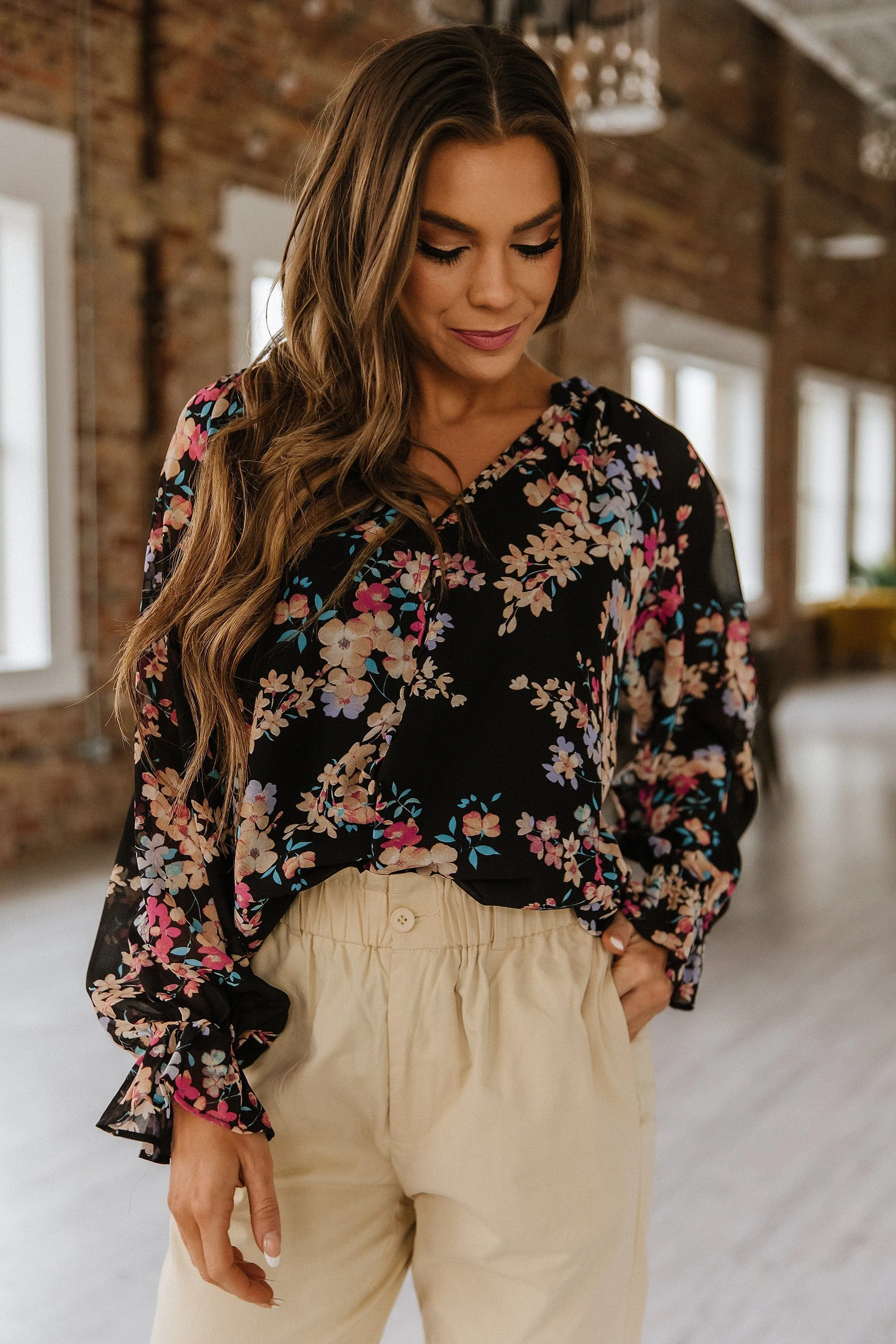 Aura Floral Print Blouse | DROPSHIP