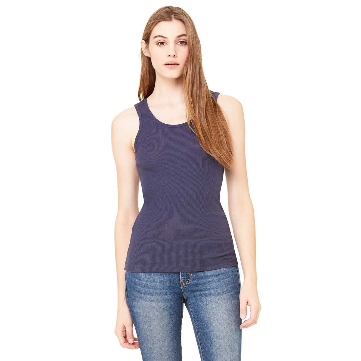 Bella   Canvas Women's Navy 2x1 Rib Tank