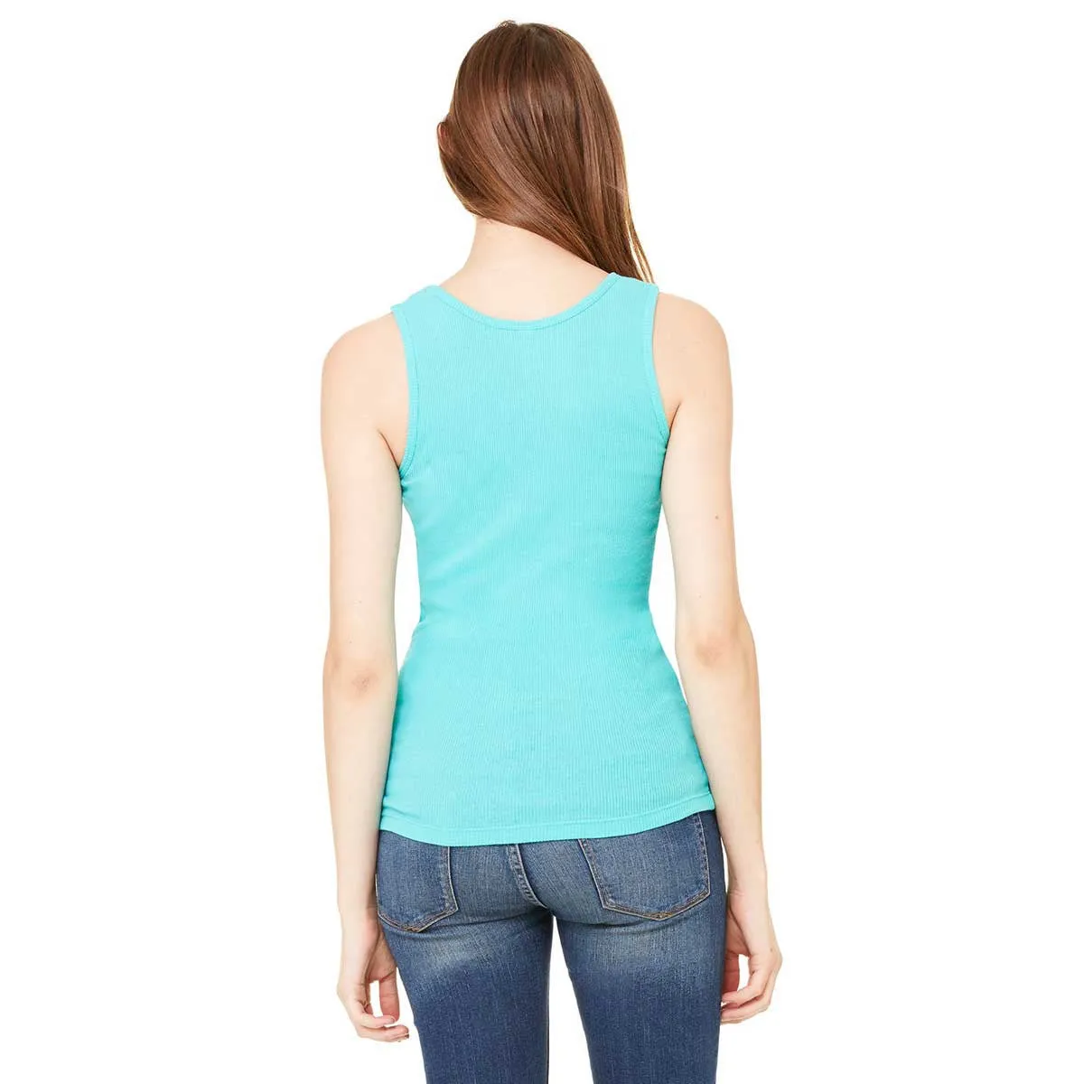 Bella   Canvas Women's Teal 2x1 Rib Tank