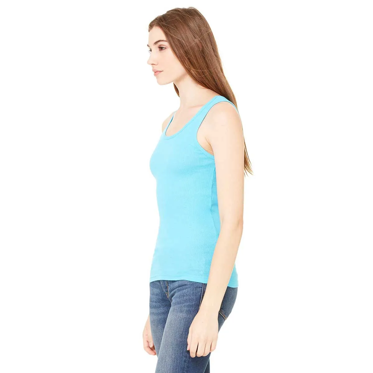 Bella   Canvas Women's Turquoise 2x1 Rib Tank