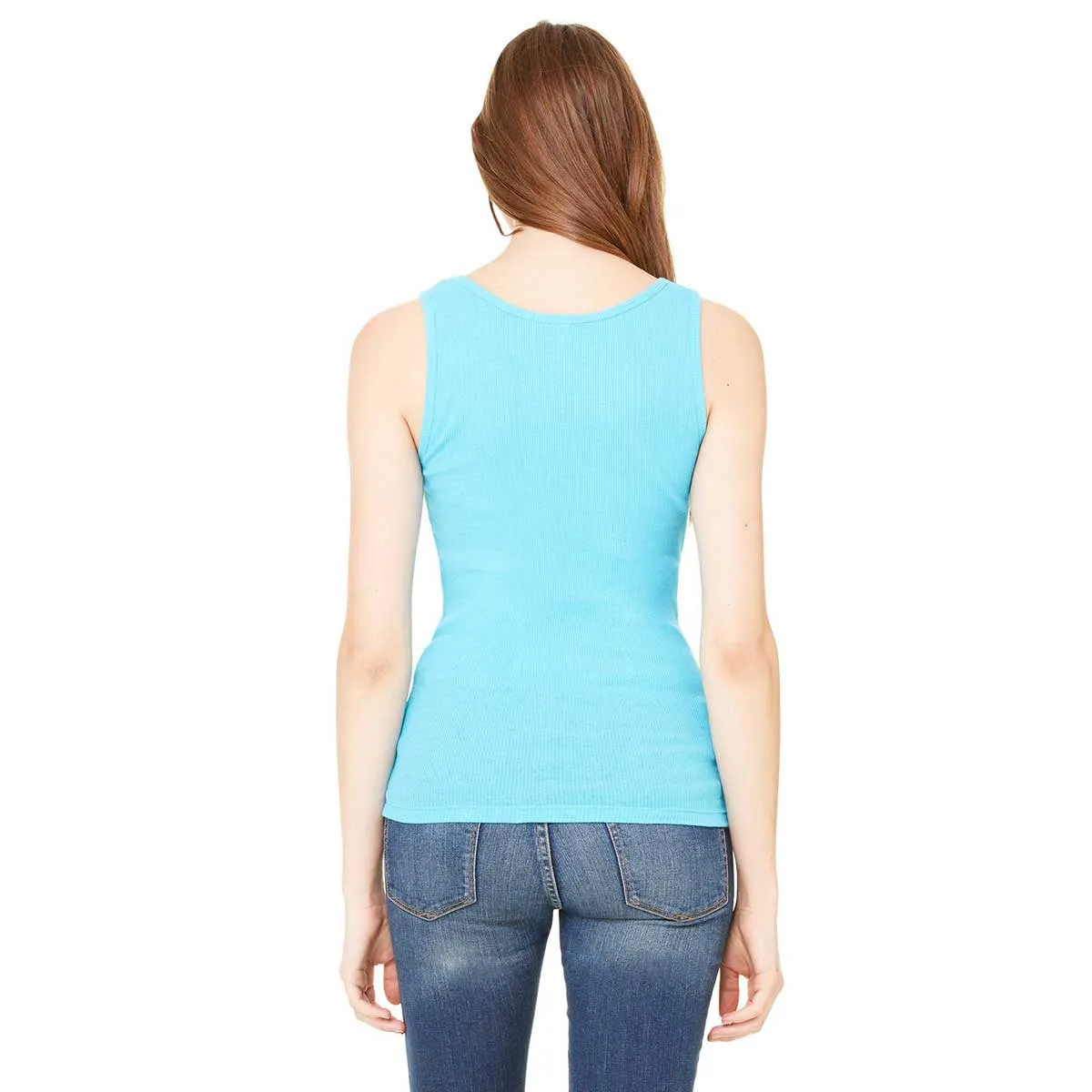 Bella   Canvas Women's Turquoise 2x1 Rib Tank