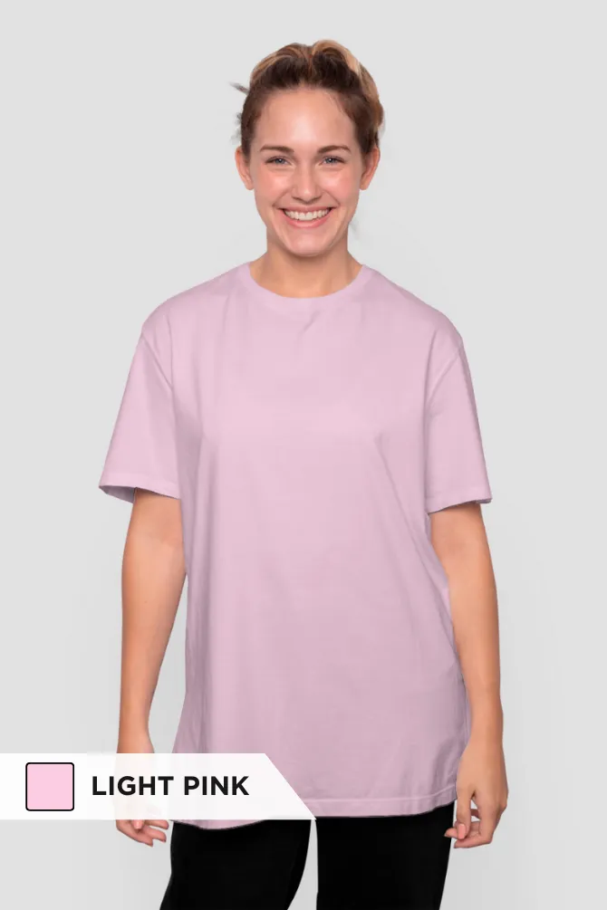 Black and Light Pink Oversized T-Shirts Combo for Women