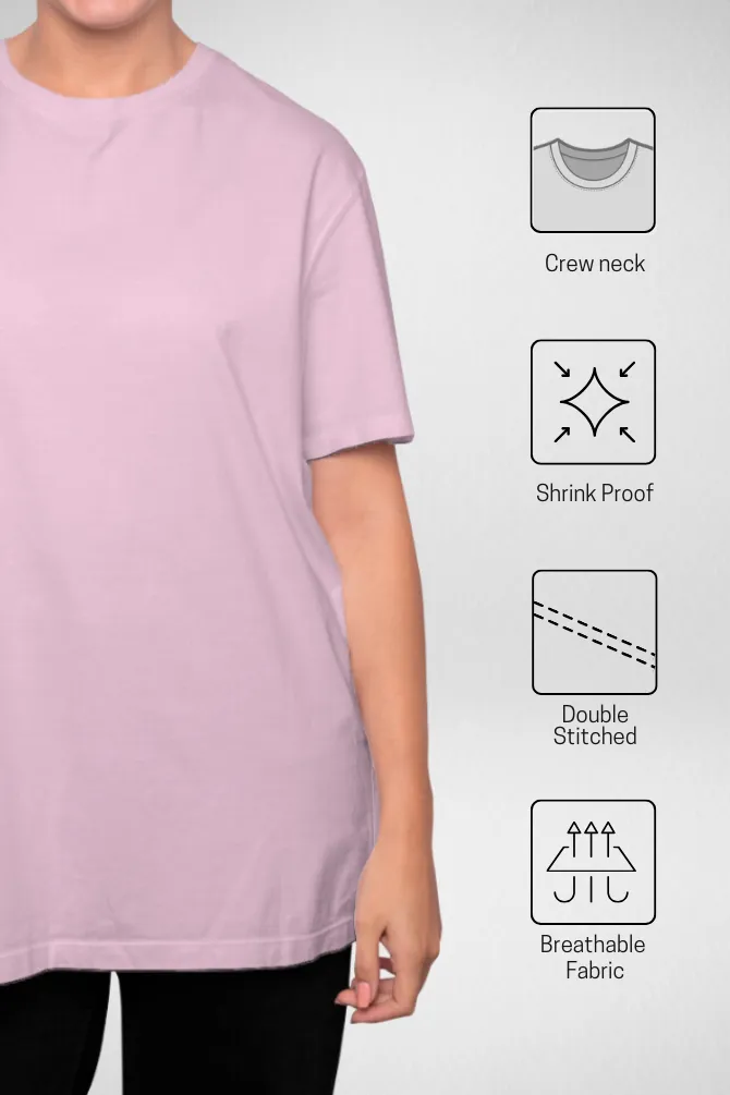 Black and Light Pink Oversized T-Shirts Combo for Women
