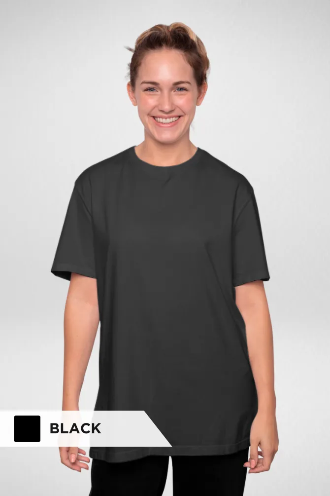 Black and Light Pink Oversized T-Shirts Combo for Women