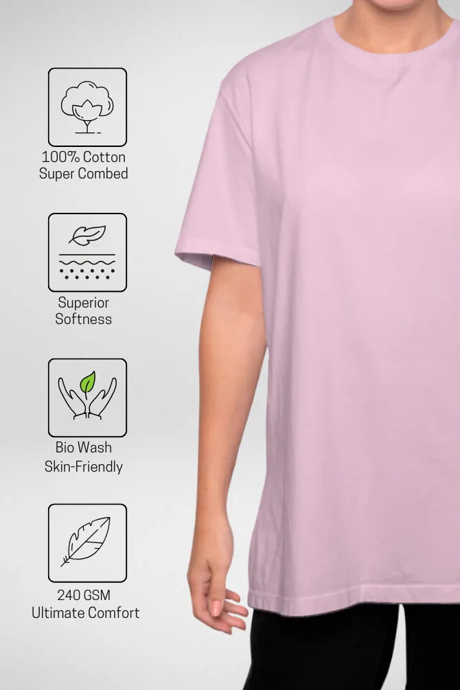 Black and Light Pink Oversized T-Shirts Combo for Women