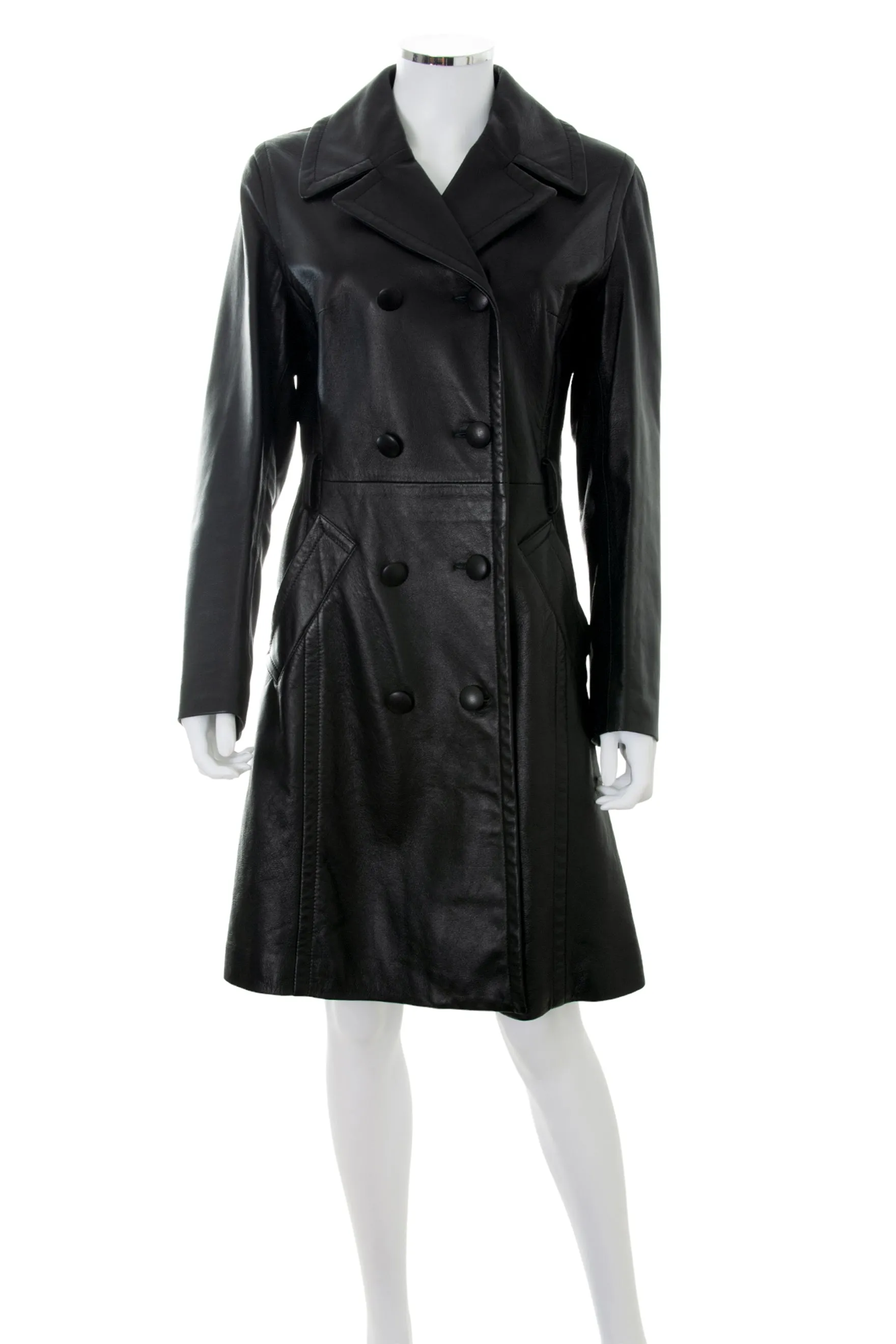 Black Leather Trench Coat