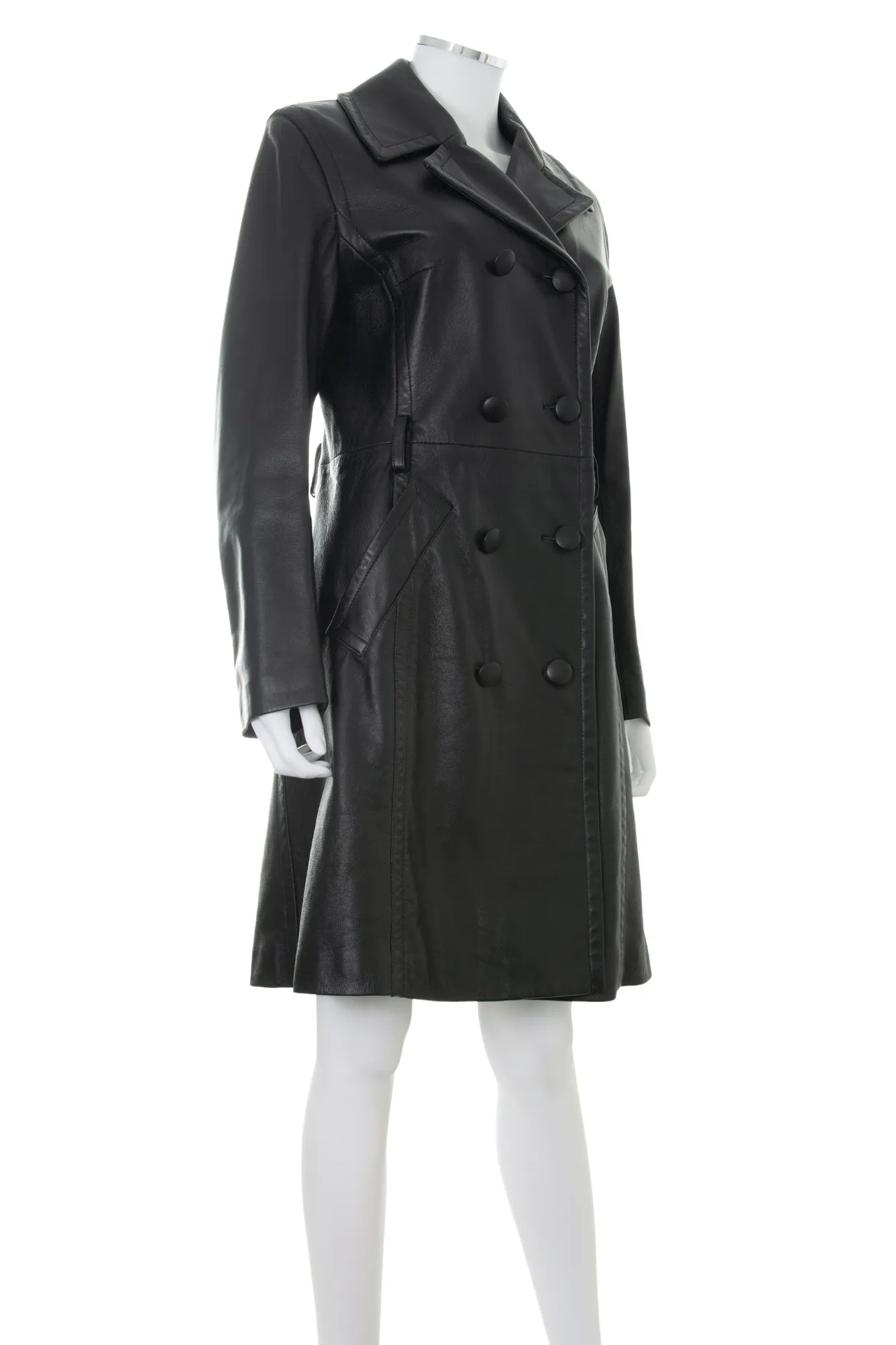 Black Leather Trench Coat