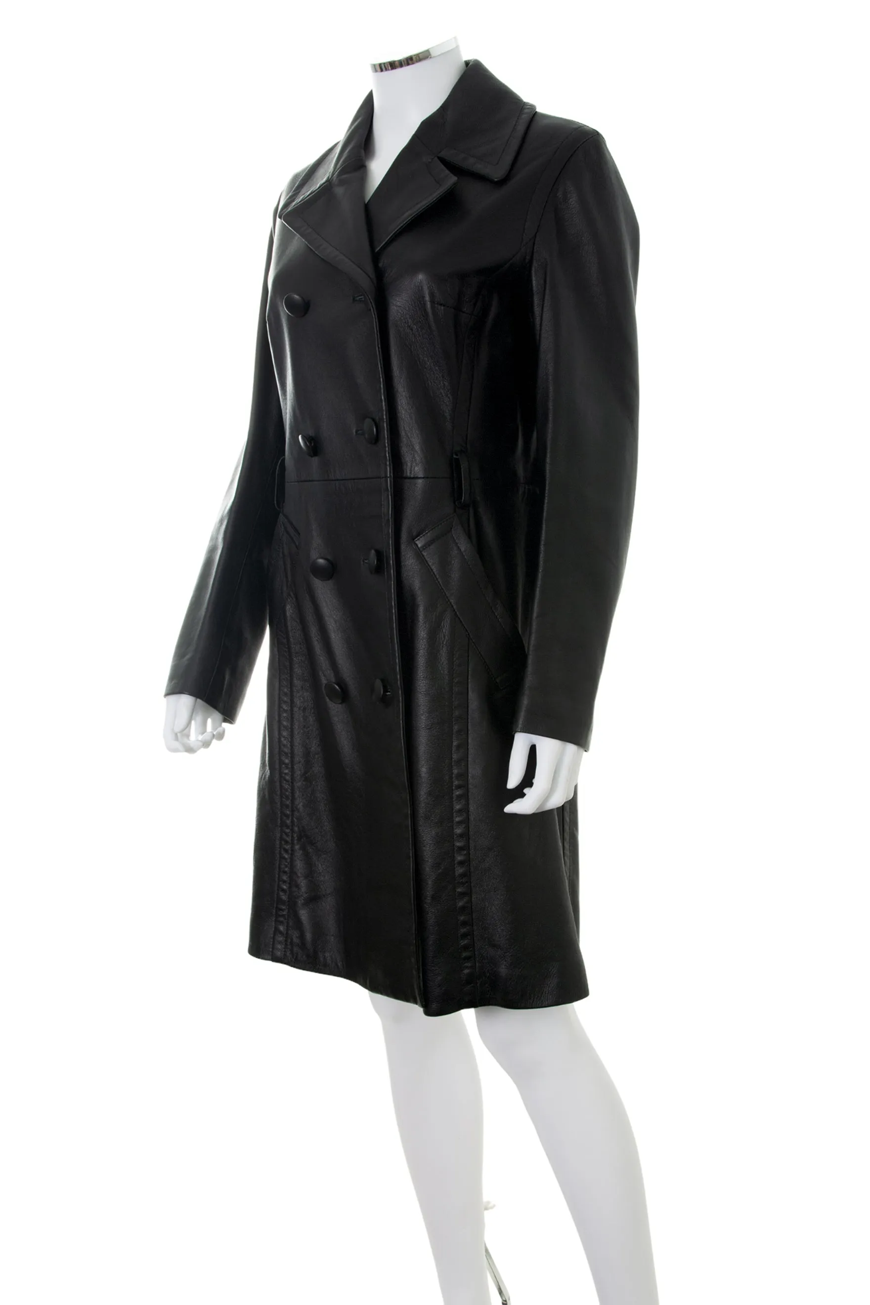 Black Leather Trench Coat
