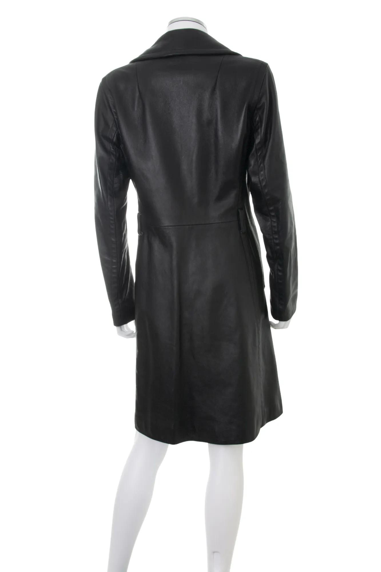 Black Leather Trench Coat