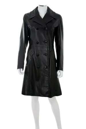 Black Leather Trench Coat