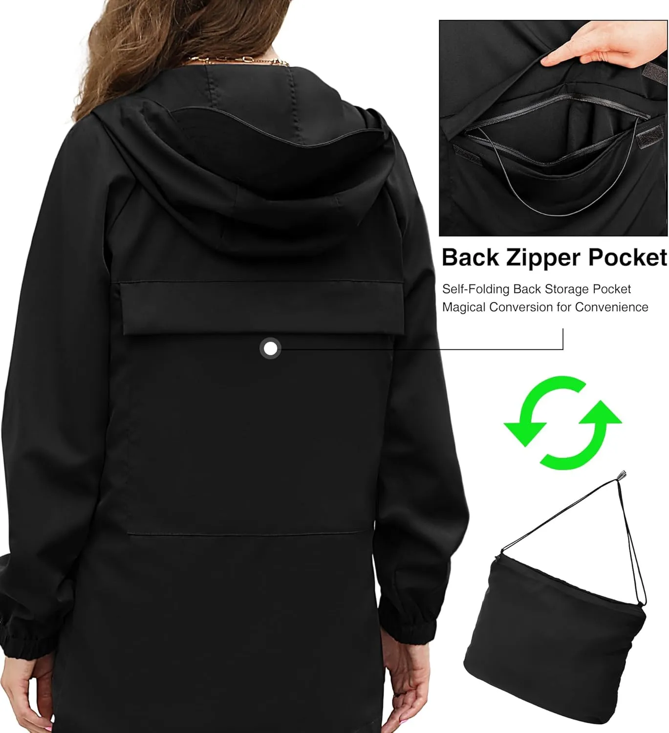Bloggerlove Packable Rain Jacket Women Raincoat Waterproof Windbreaker Climbing Outdoor Hooded Trench Coats S-XXL