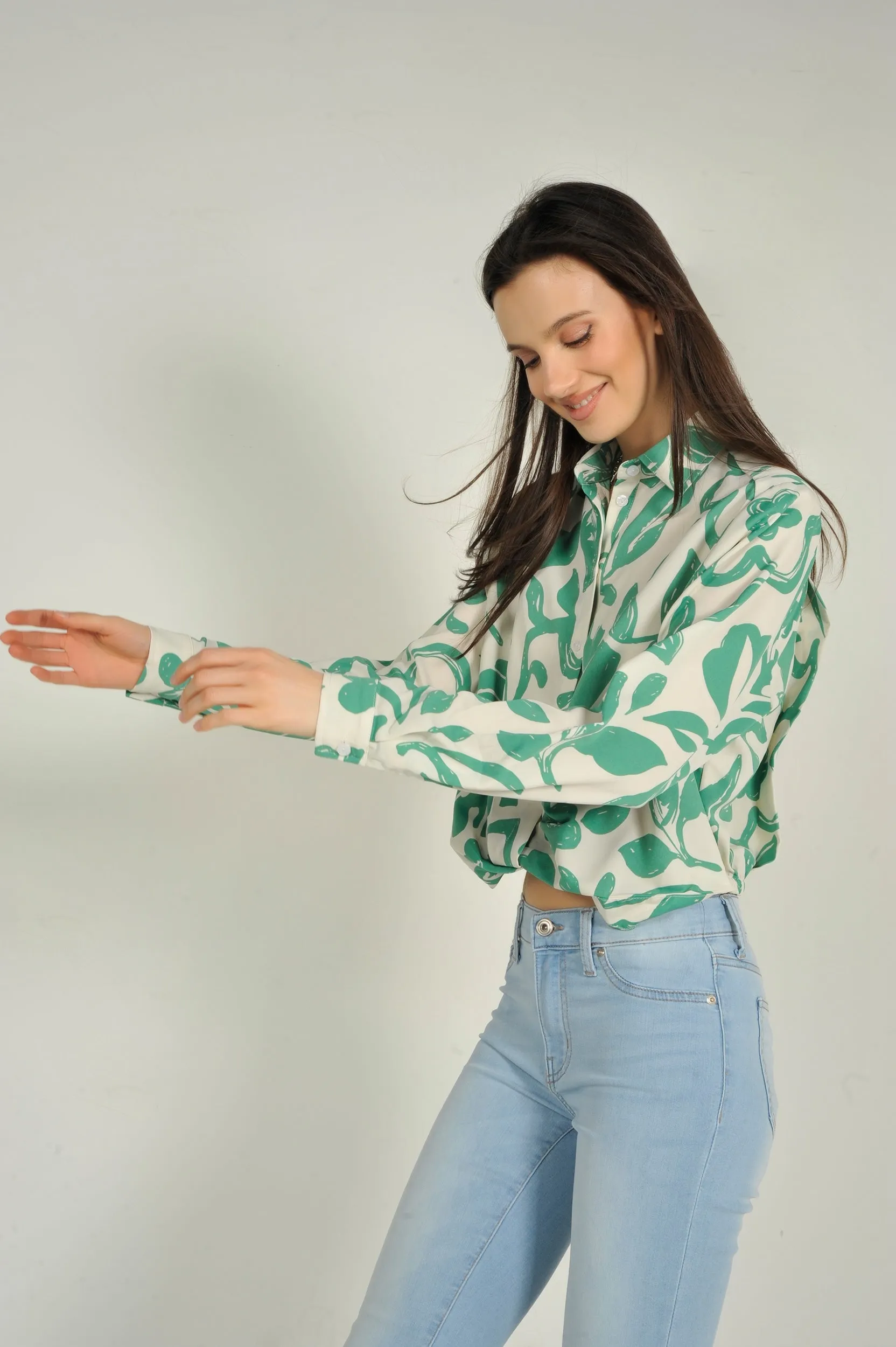Blouse courte imprimée - LAURENA-X1PR - (E-C4)