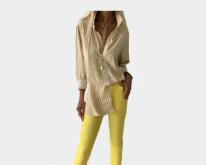 Canari Jaune long Sleeve Weekender Stripe Shirt - The Palm Springs