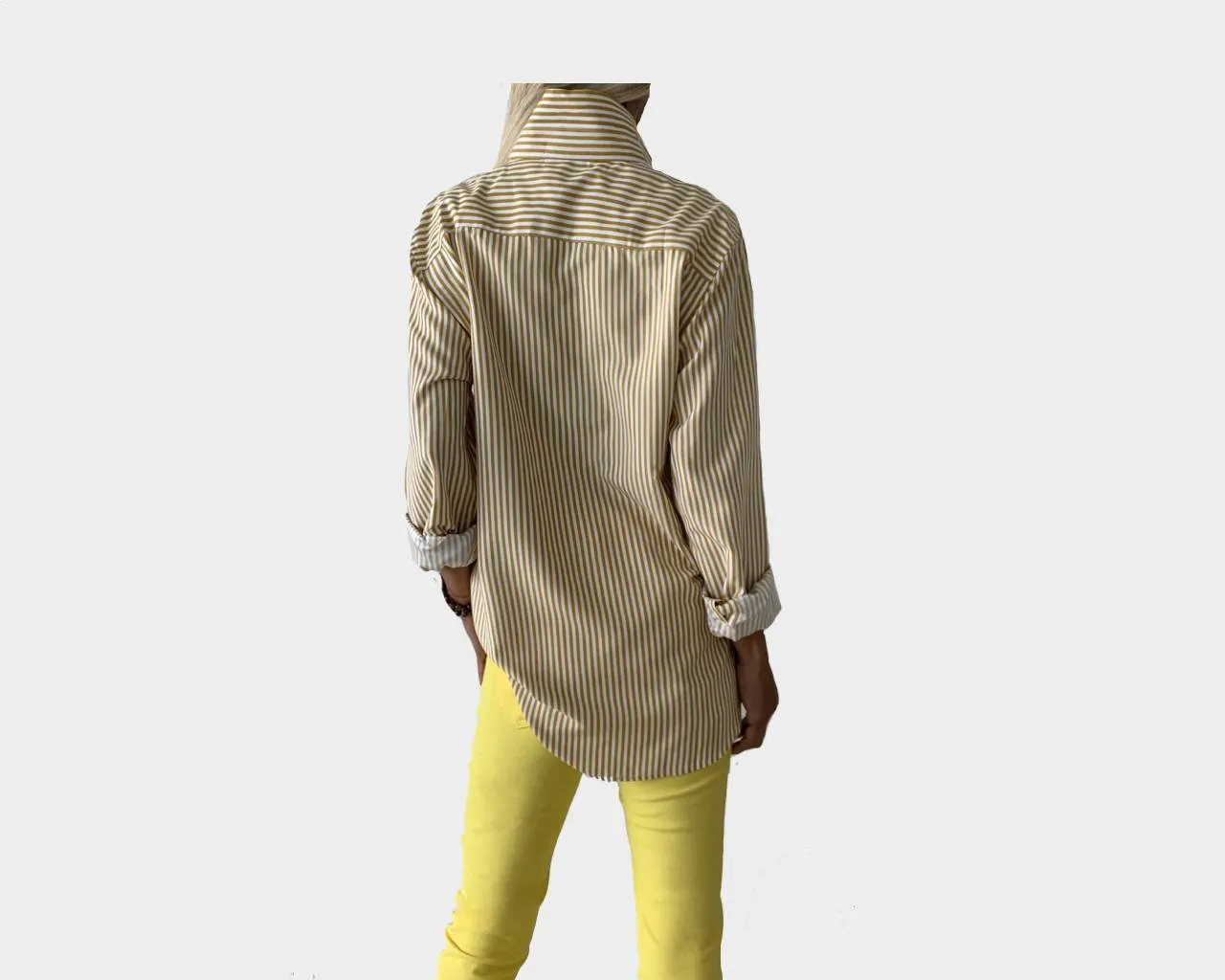 Canari Jaune long Sleeve Weekender Stripe Shirt - The Palm Springs