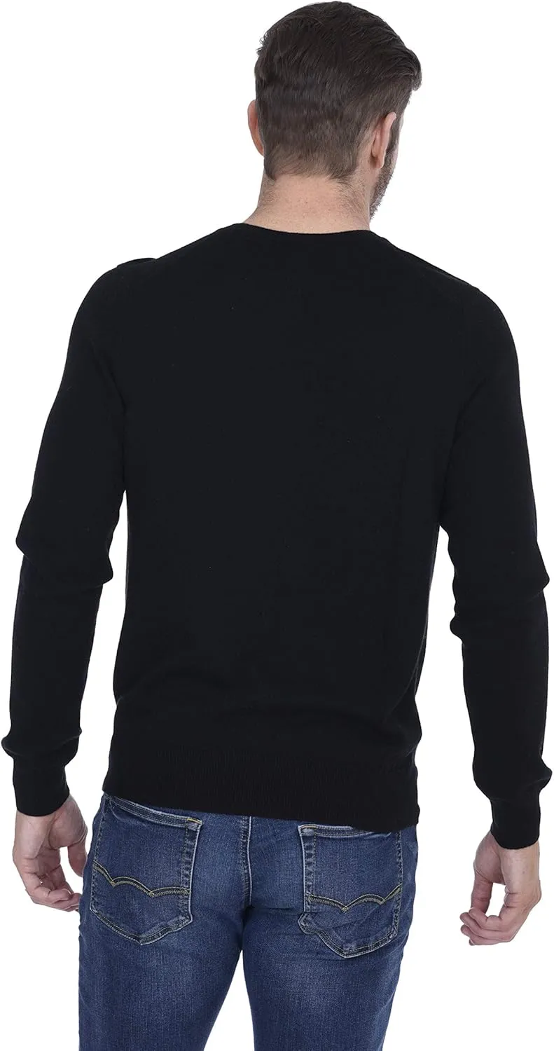 Cashmeren Men's Basic Crewneck Sweater 100% Pure Cashmere Long Sleeve Round Neck Pullover