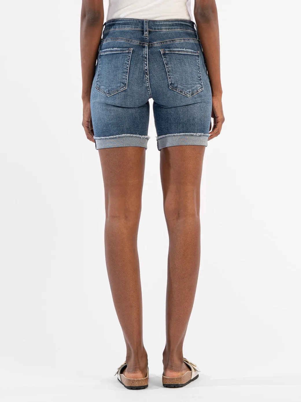 Catherine Mid Rise Boyfriend Short - Edited Wash