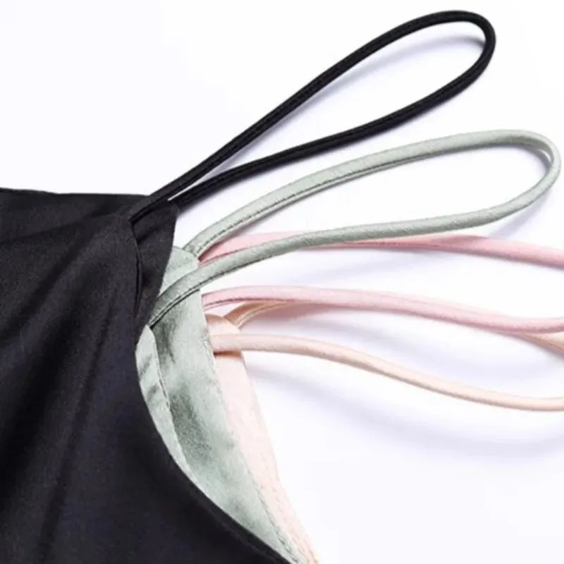 Chic Satin V-Neck Tank Top for Summer - Luxurious Sleeveless Camisole for Stylish Women