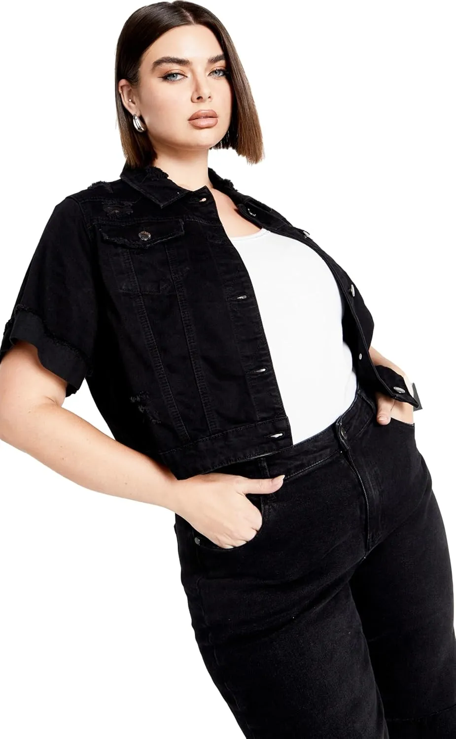 City Chic Plus Size Jacket, Ariadne Denim Jacket