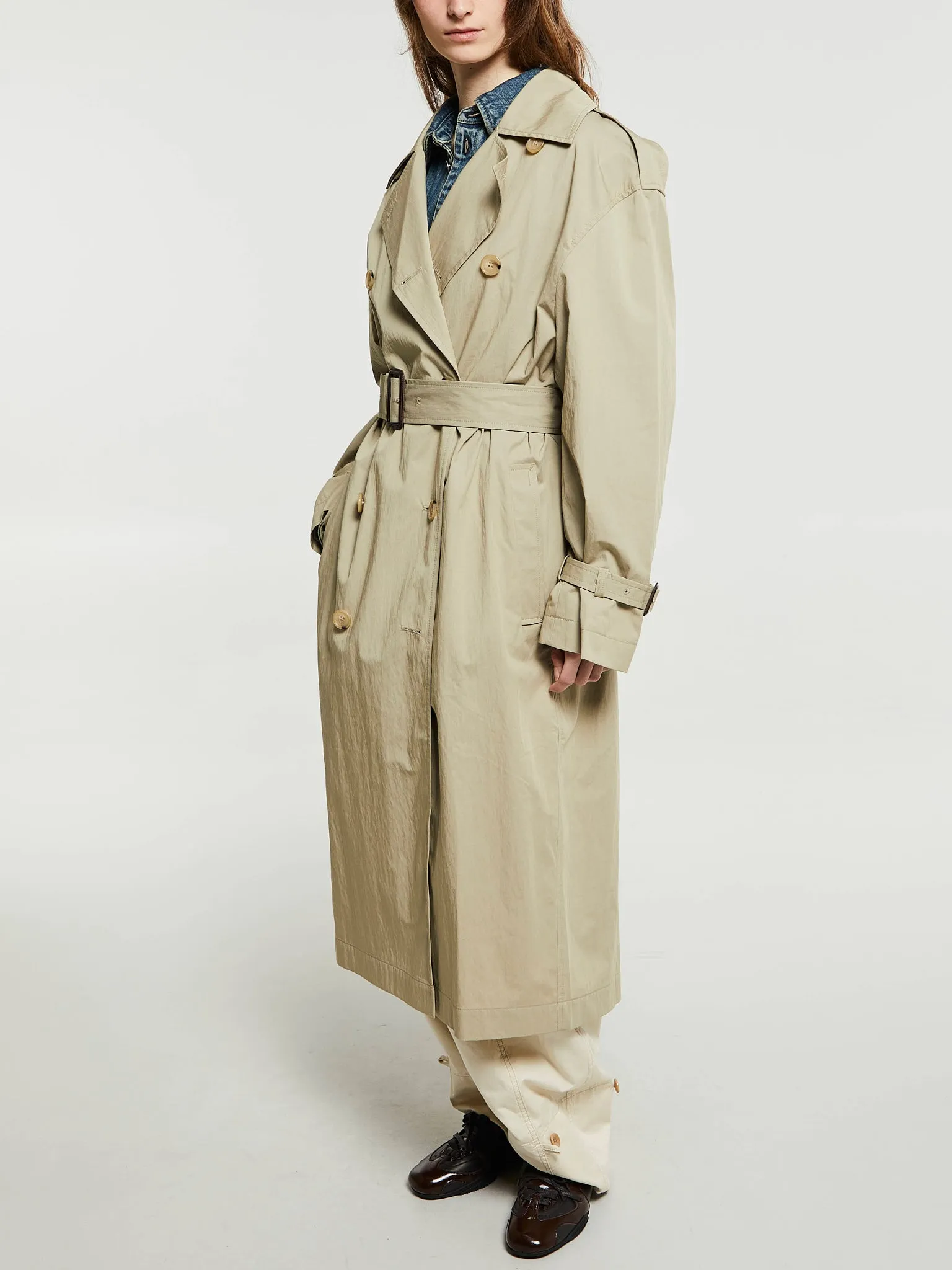 Crisp Summer Trench Coat in Clay