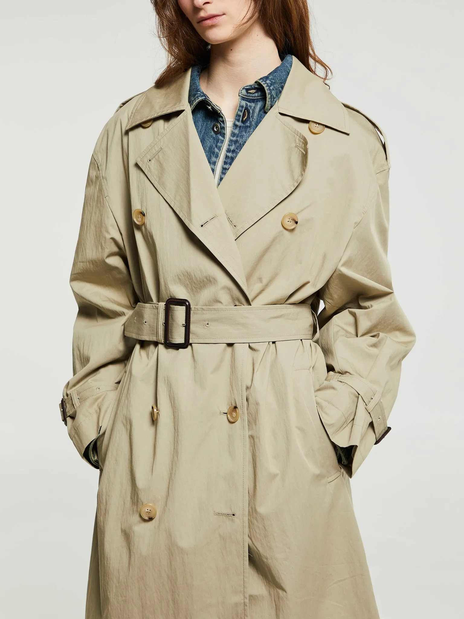Crisp Summer Trench Coat in Clay