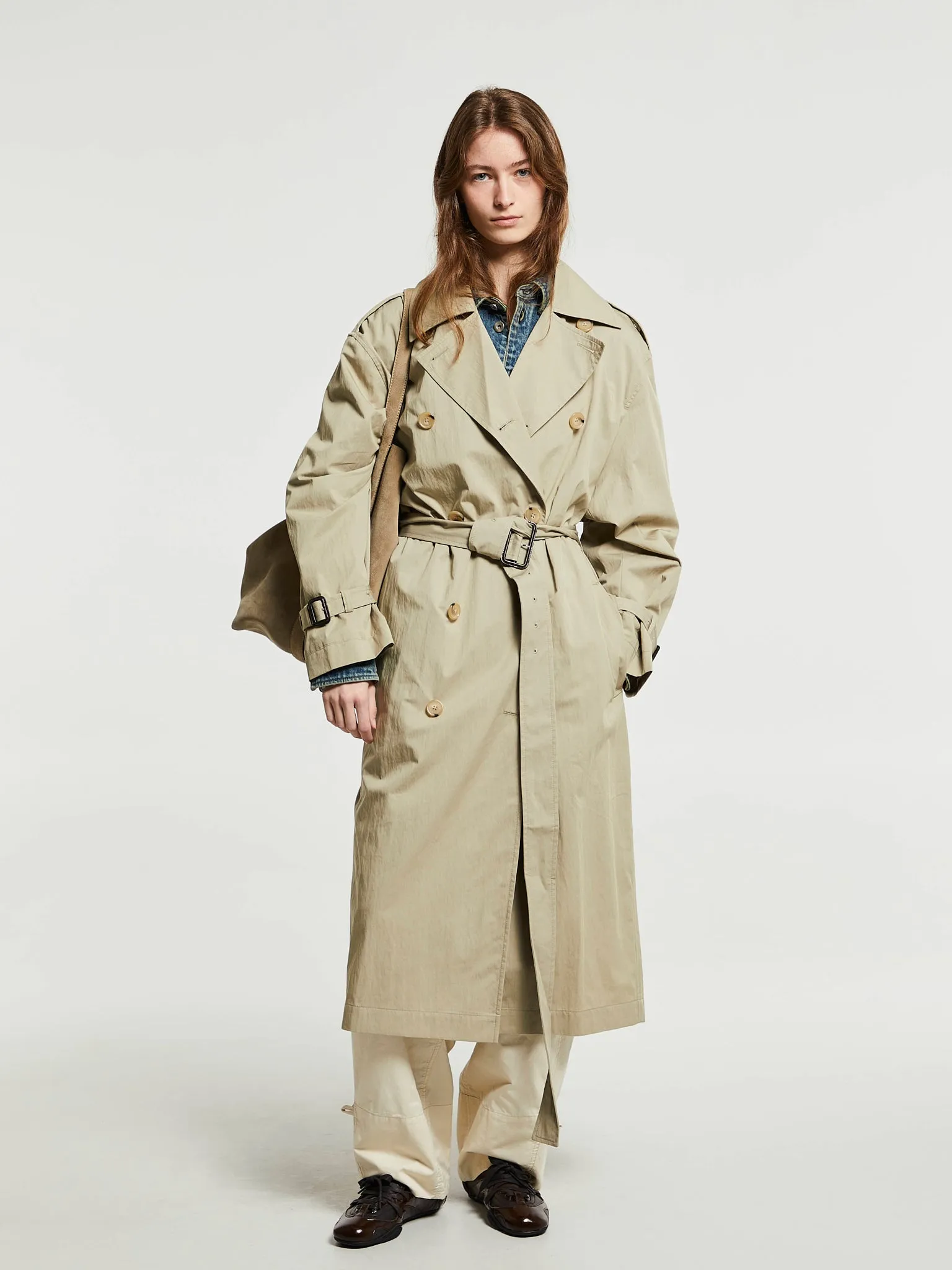 Crisp Summer Trench Coat in Clay