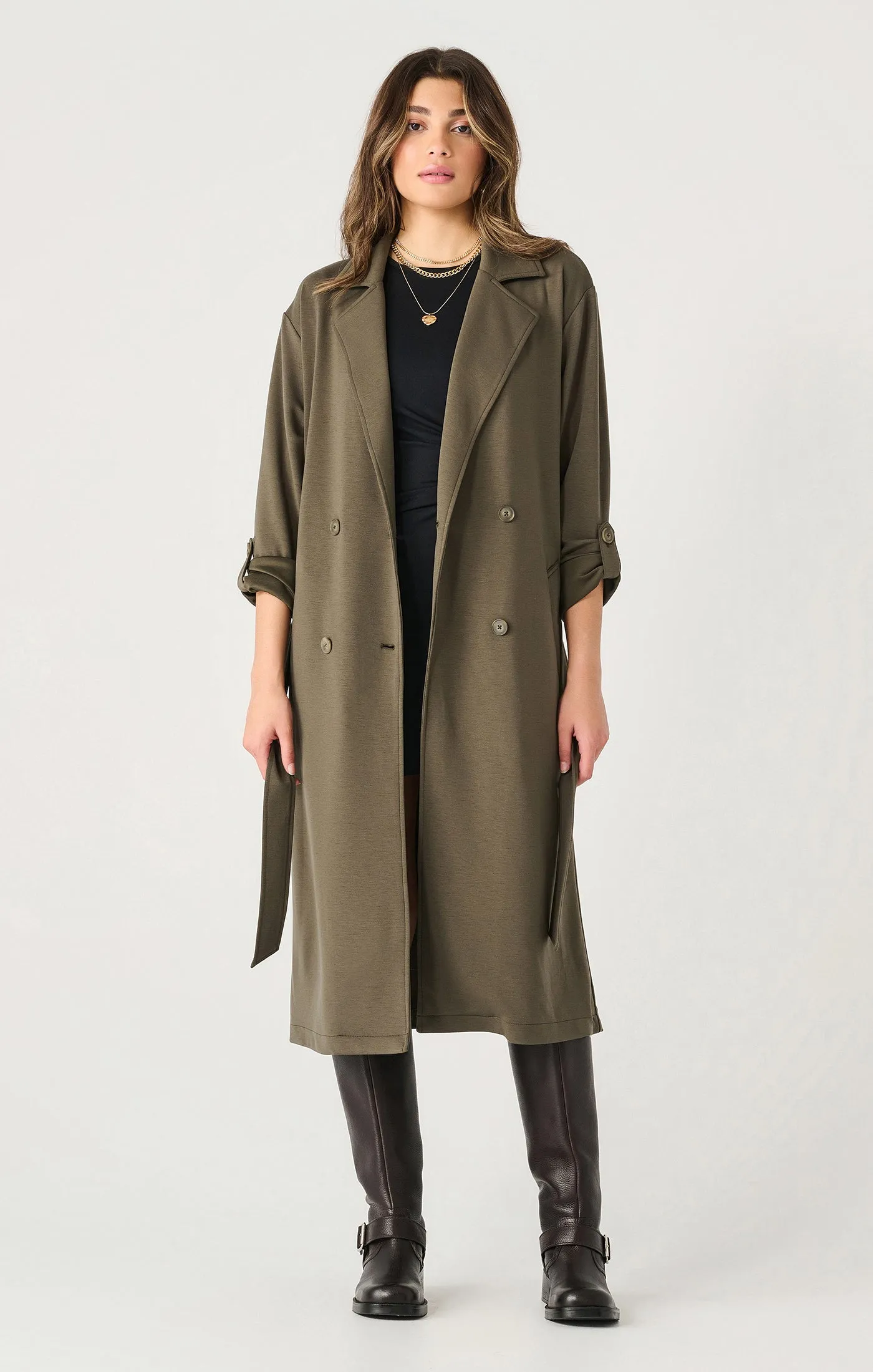 Dex Double Breatsed Knit Trench