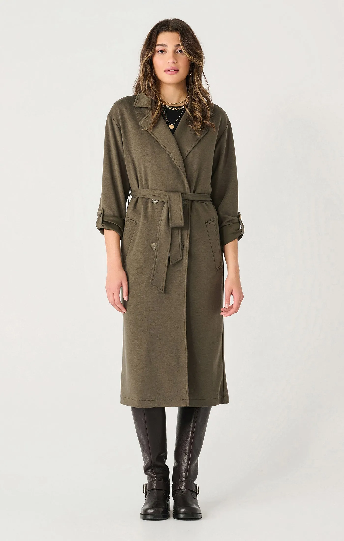Dex Double Breatsed Knit Trench