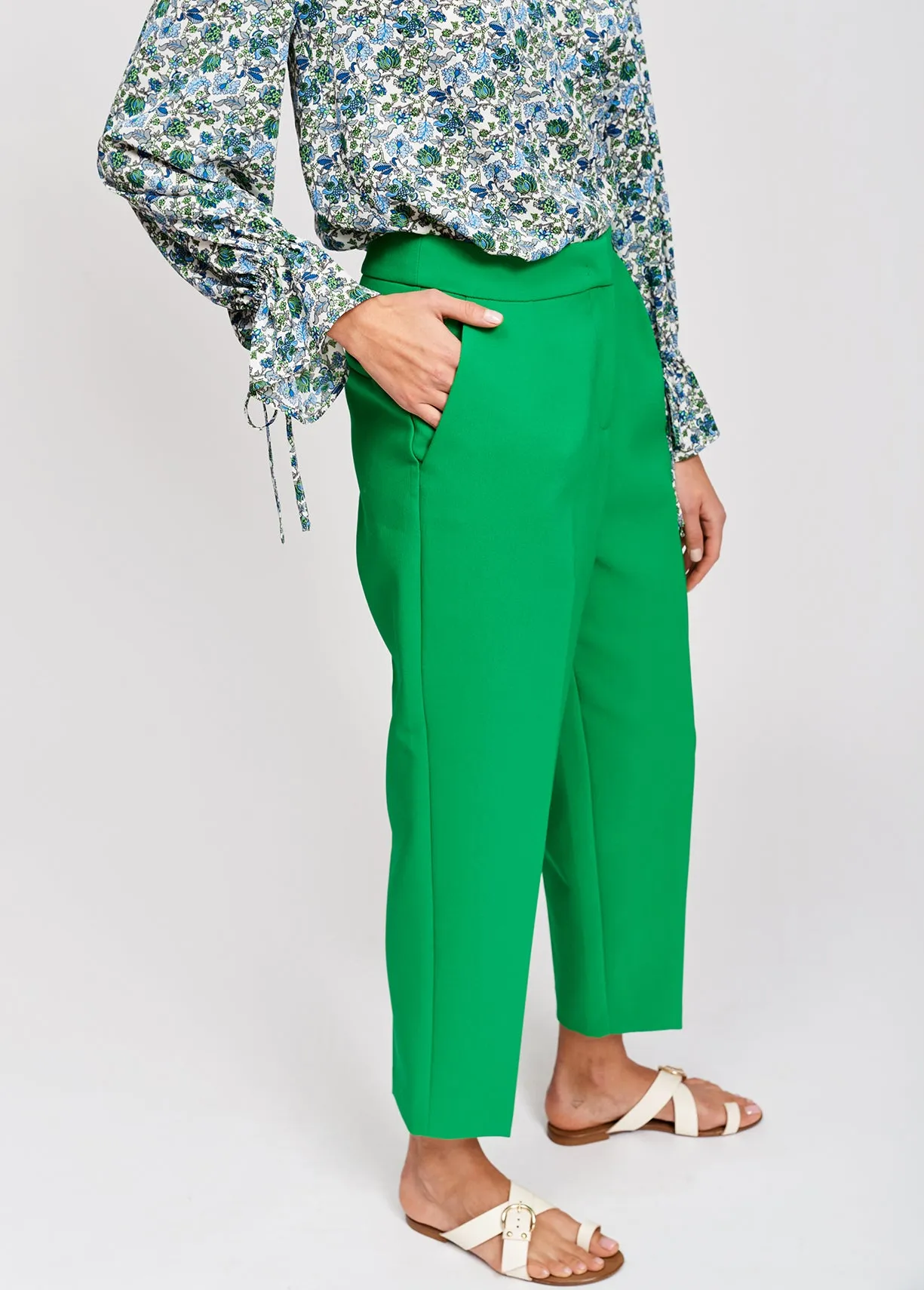 Green classic tailored trousers