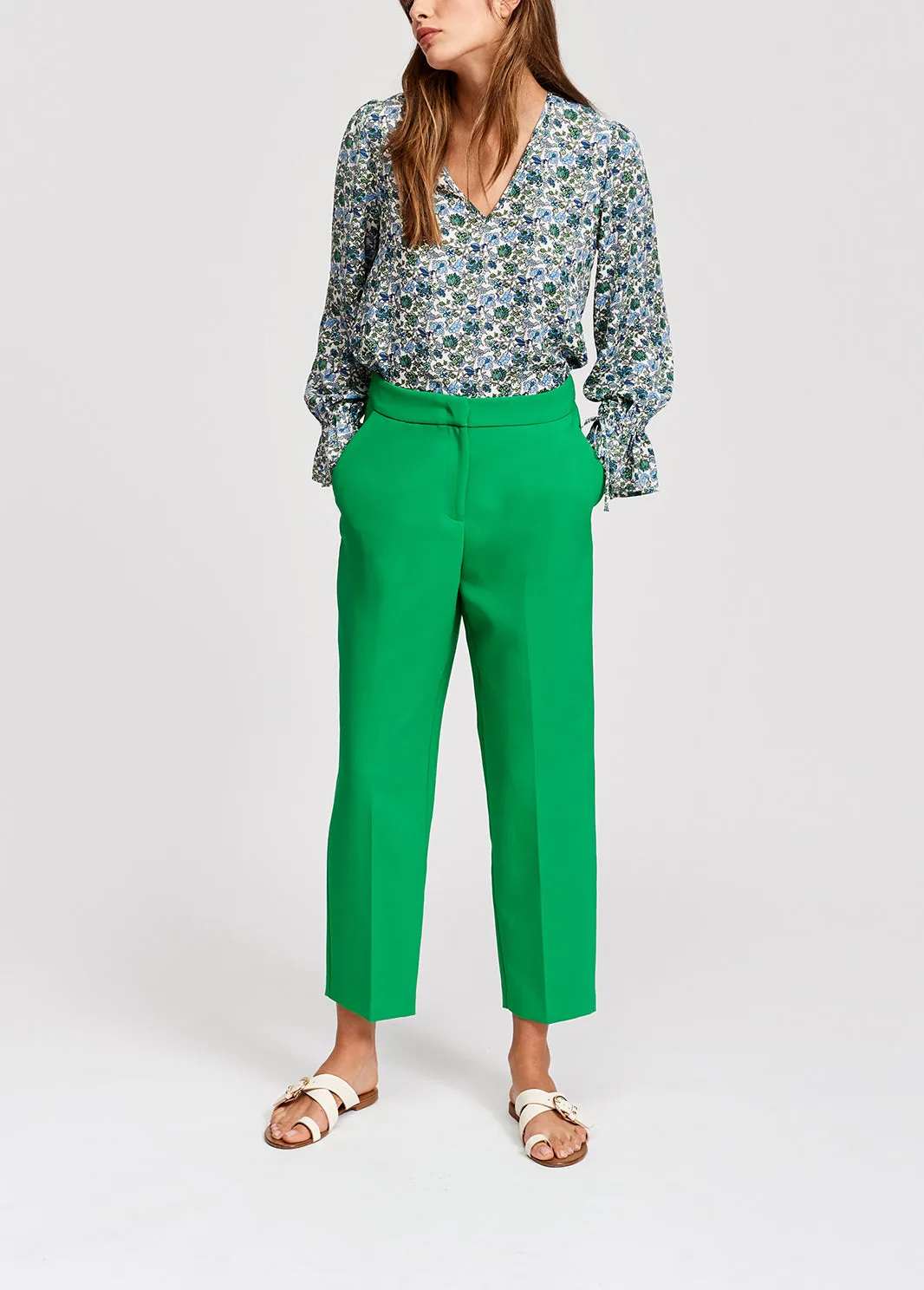 Green classic tailored trousers