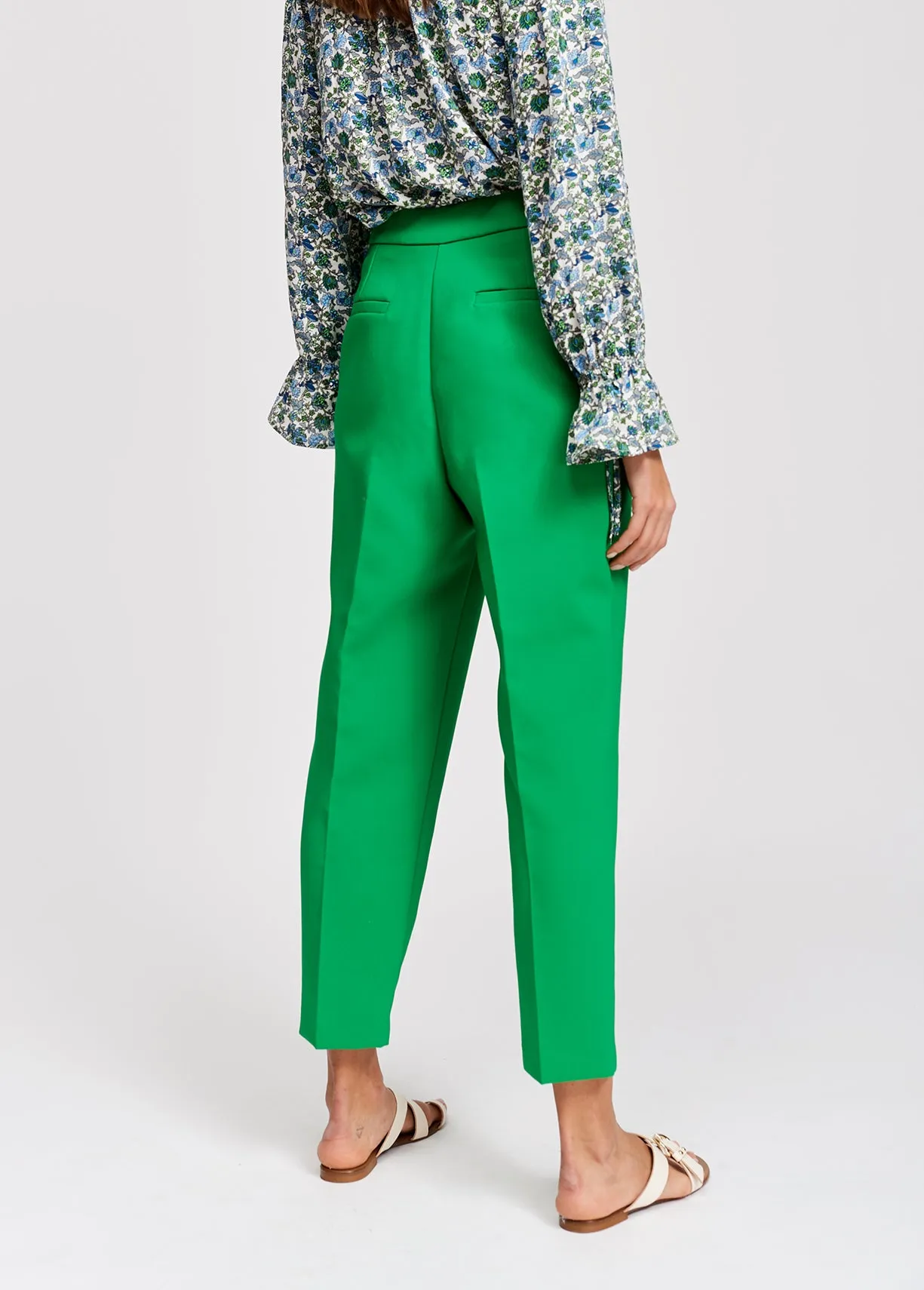 Green classic tailored trousers