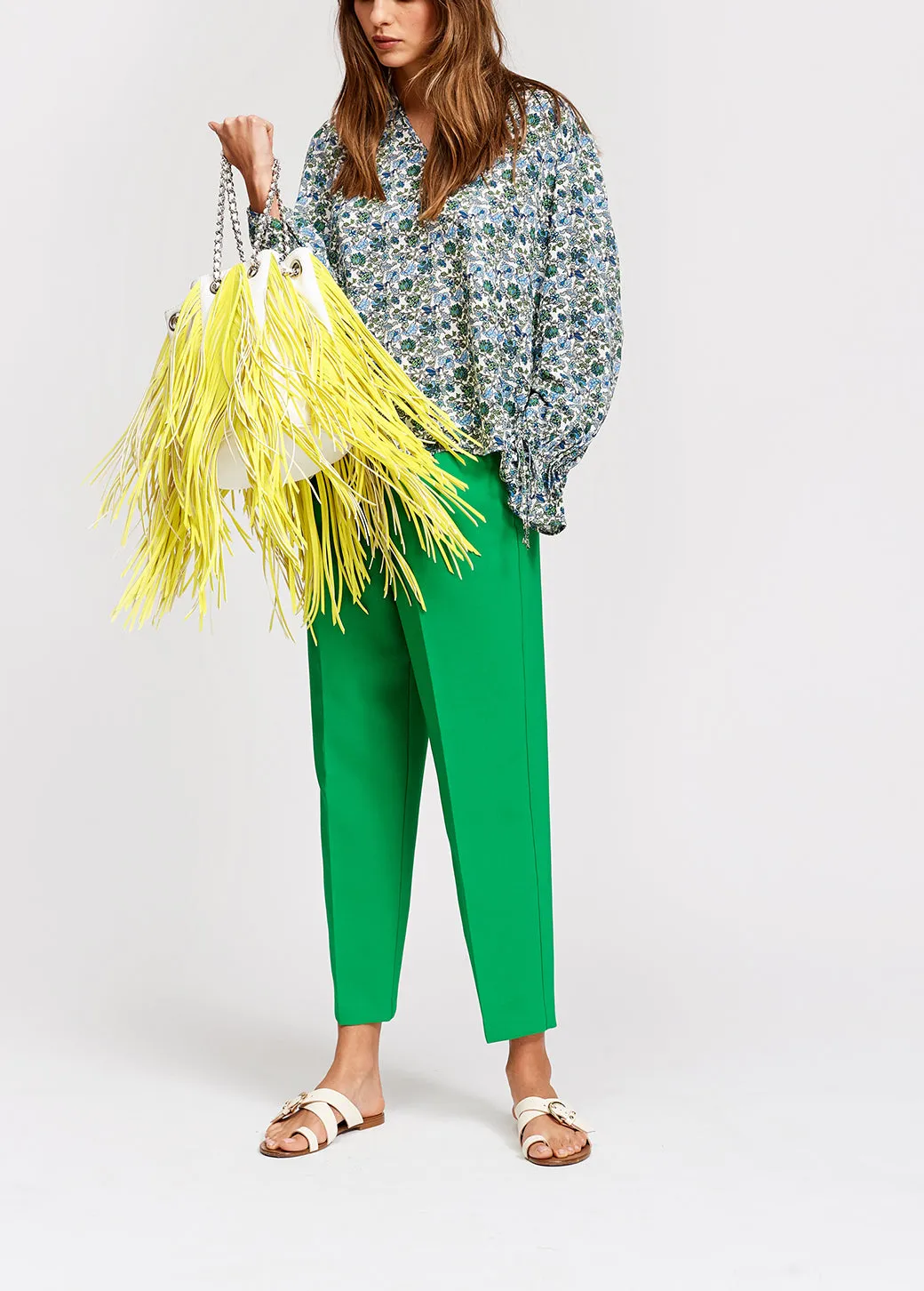 Green classic tailored trousers