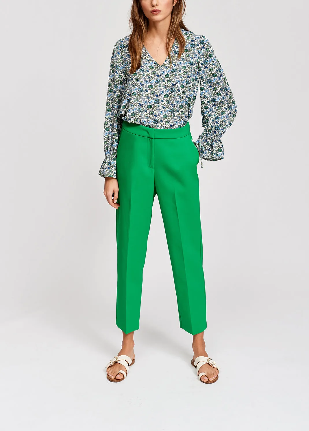 Green classic tailored trousers