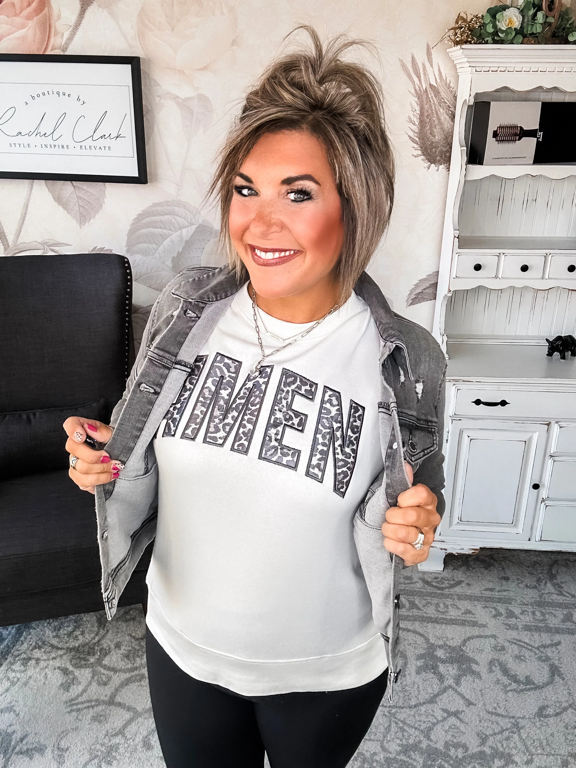 In A Flash Light Grey Jean Jacket