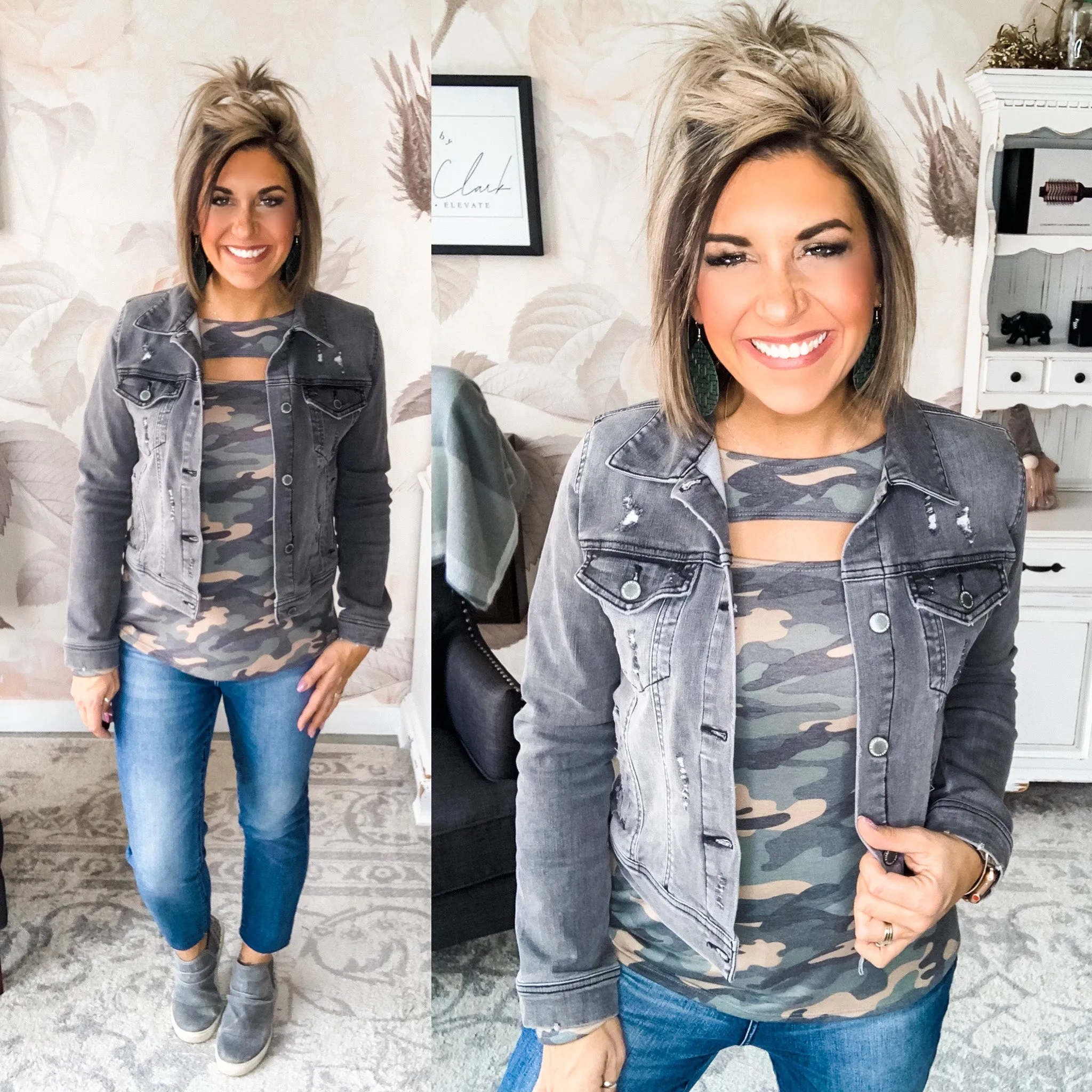 In A Flash Light Grey Jean Jacket