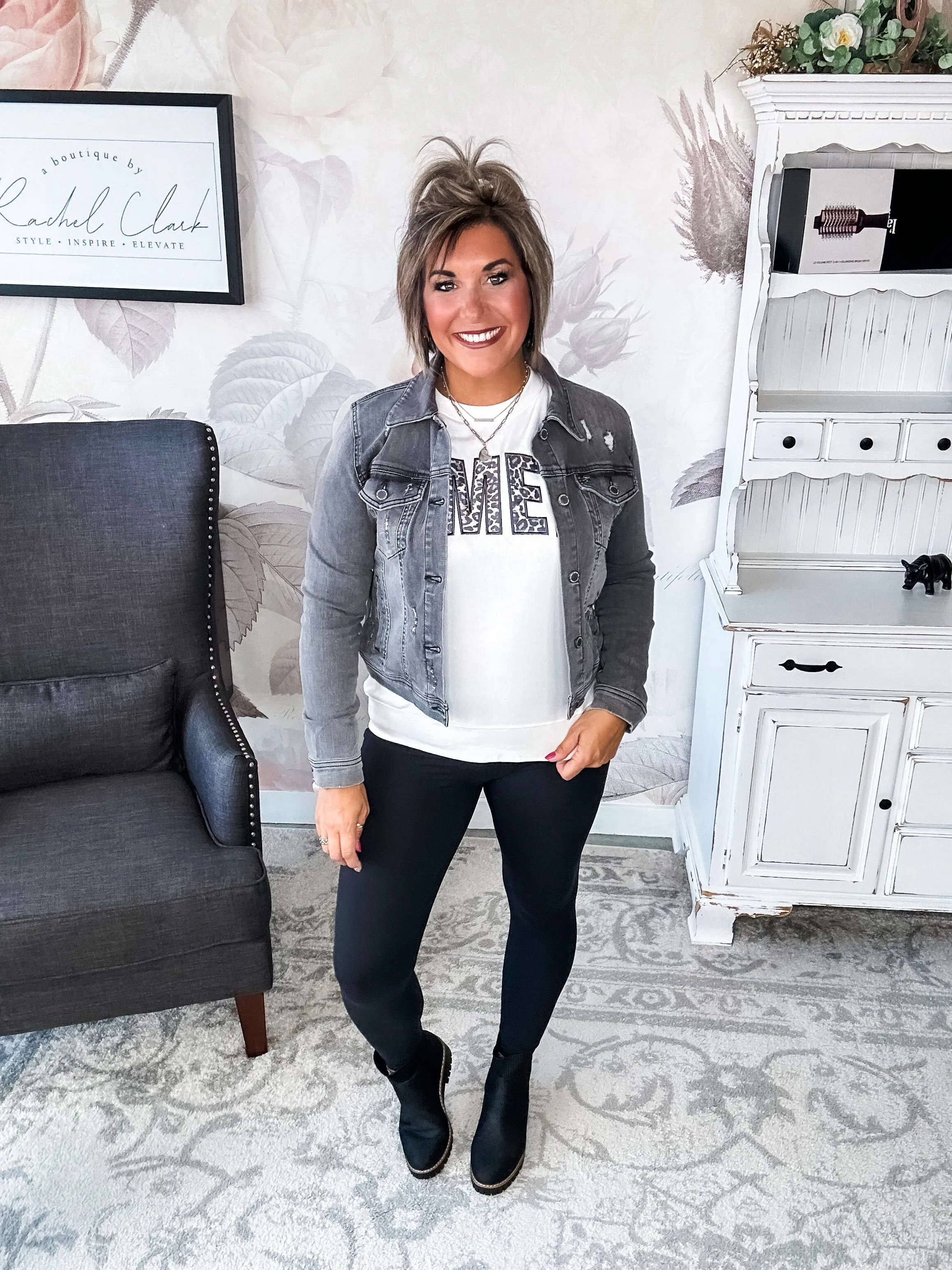 In A Flash Light Grey Jean Jacket