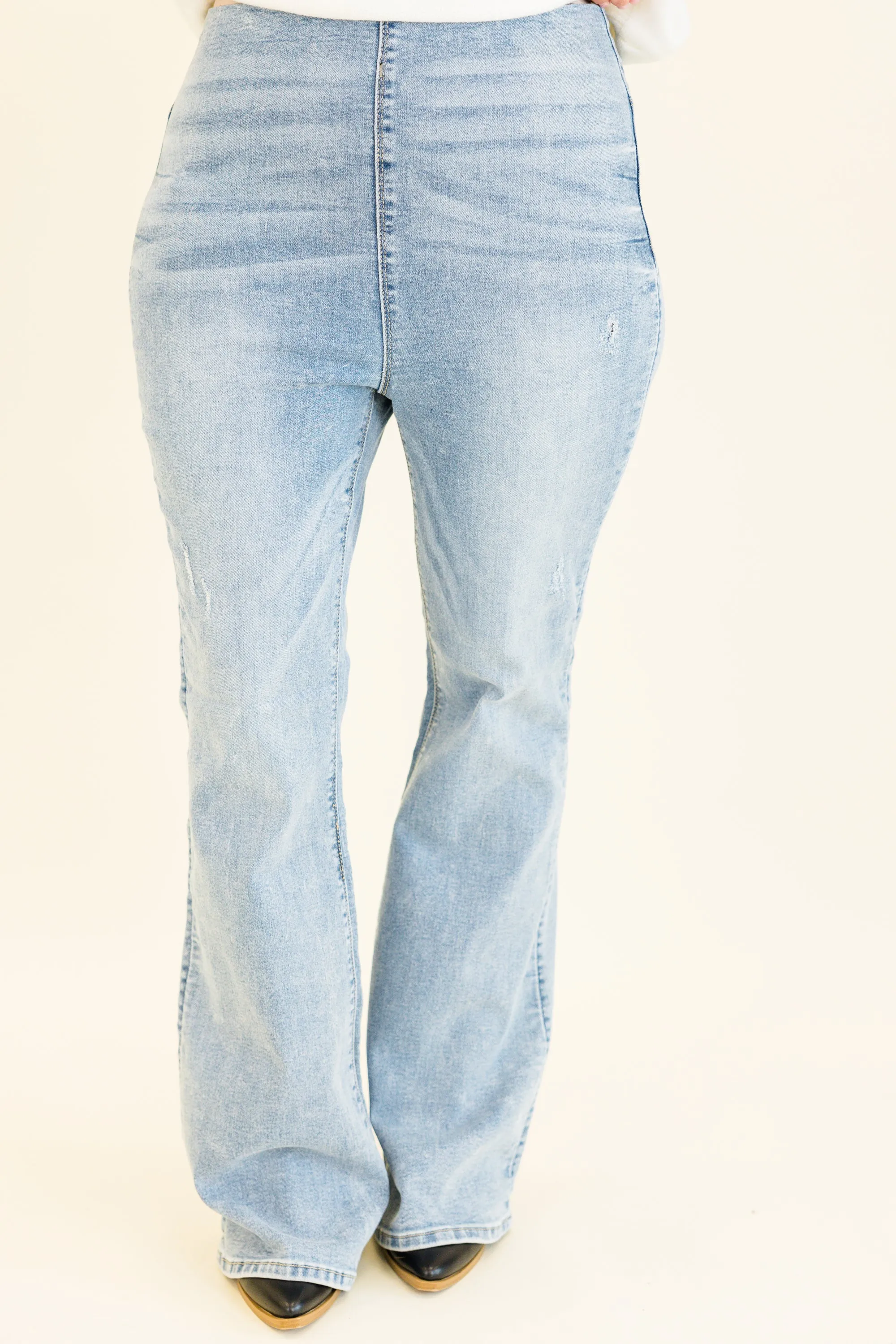 Life Isn't Flare Jeggings, Light Wash