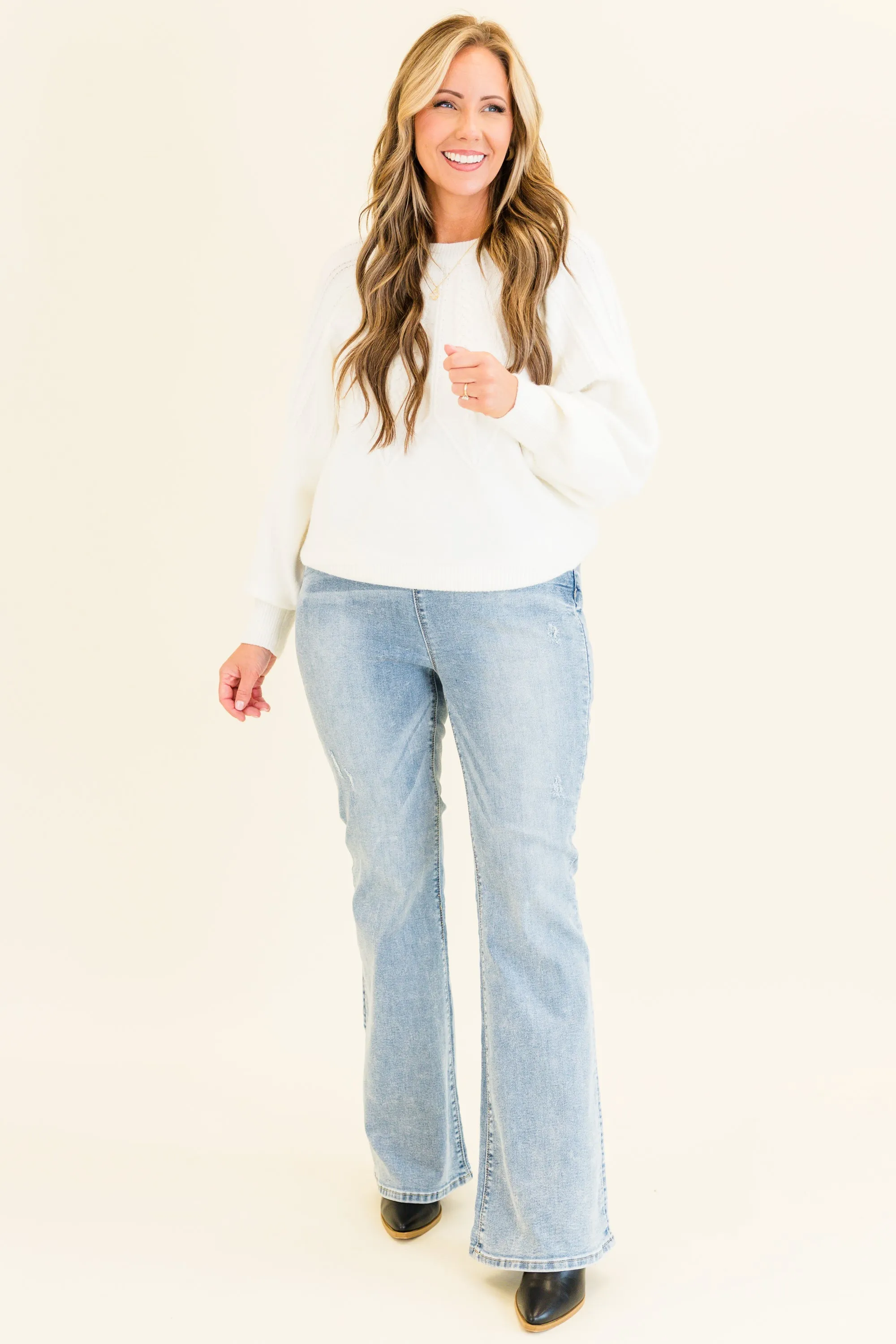 Life Isn't Flare Jeggings, Light Wash