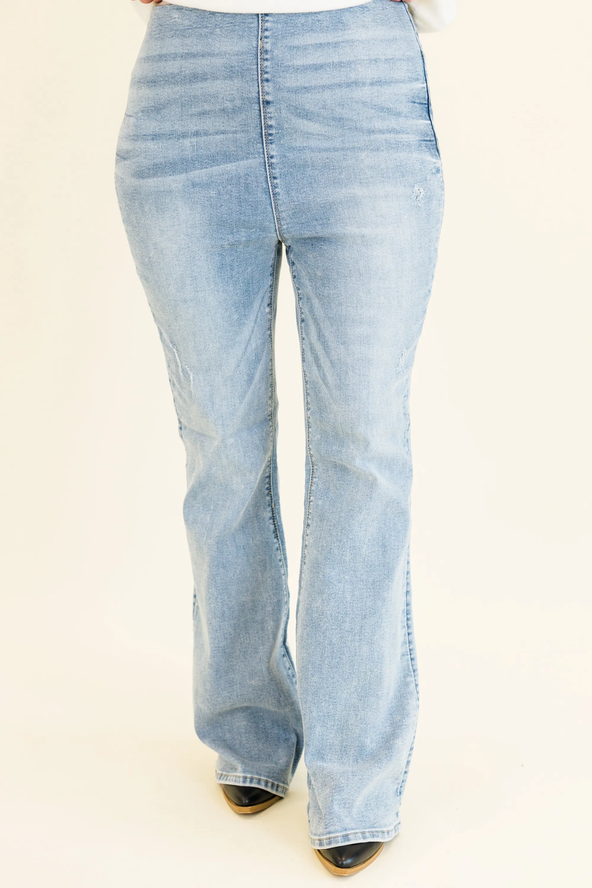 Life Isn't Flare Jeggings, Light Wash