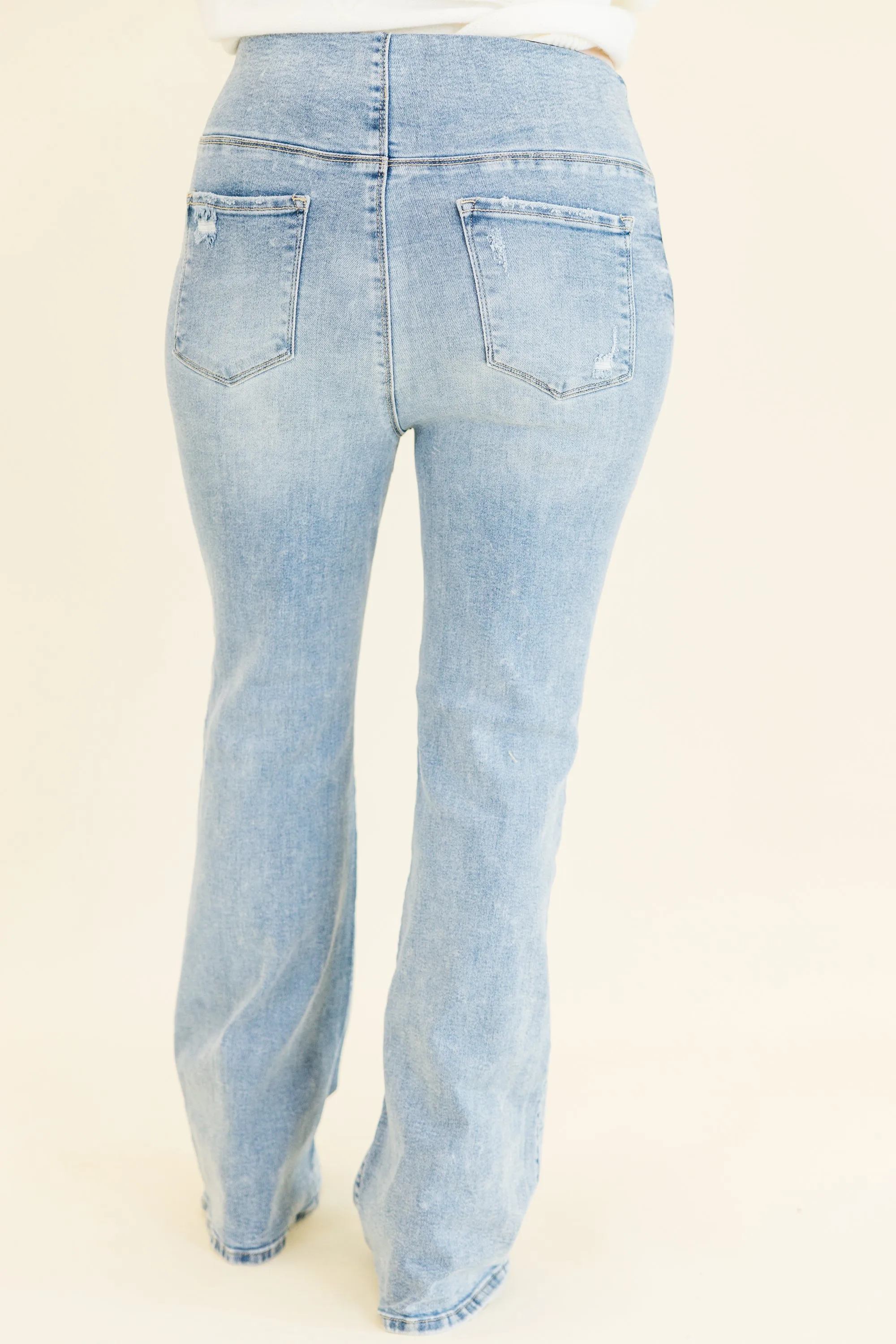 Life Isn't Flare Jeggings, Light Wash