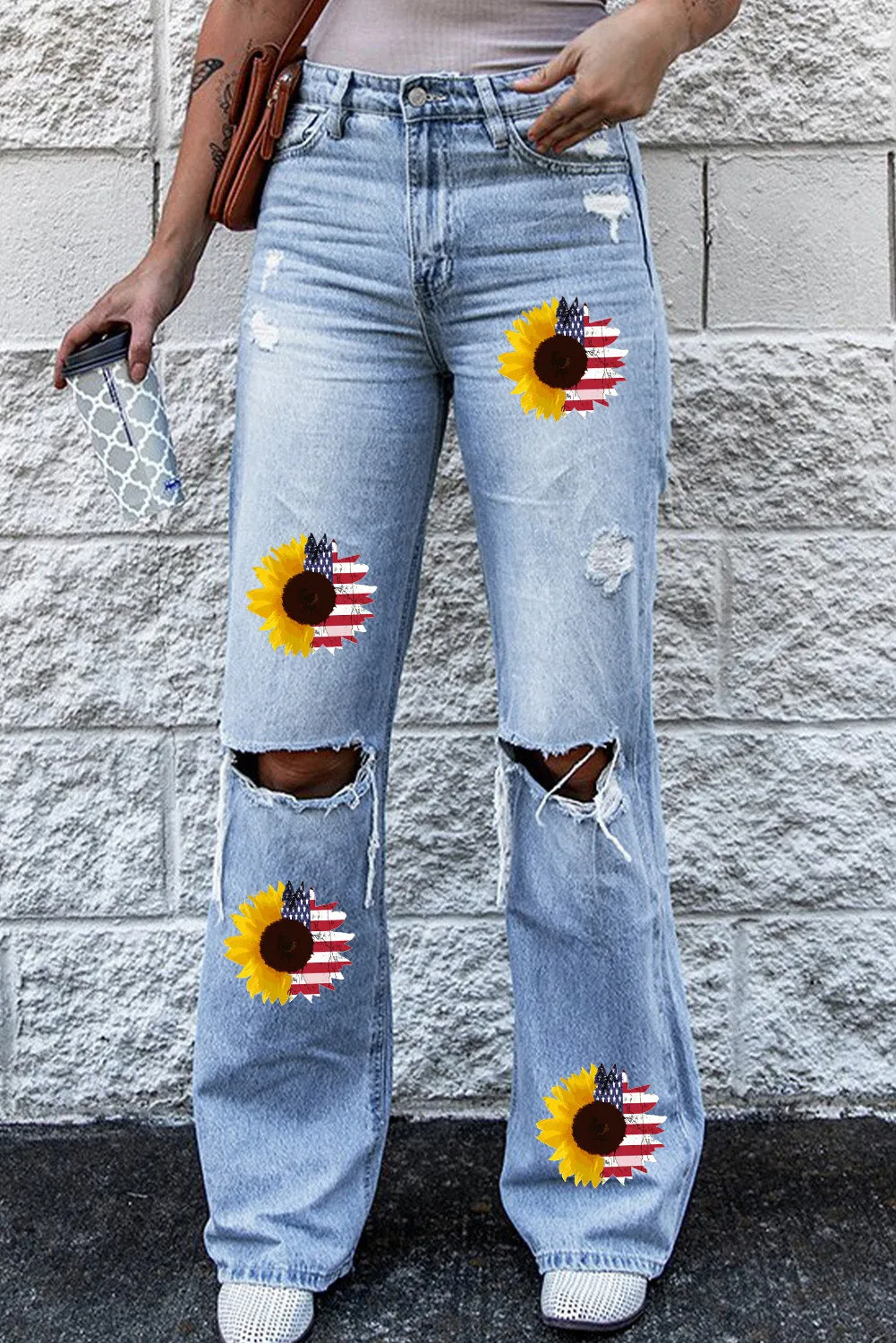 Light Wash Jeans Women Wide Legs High Rise Jeans