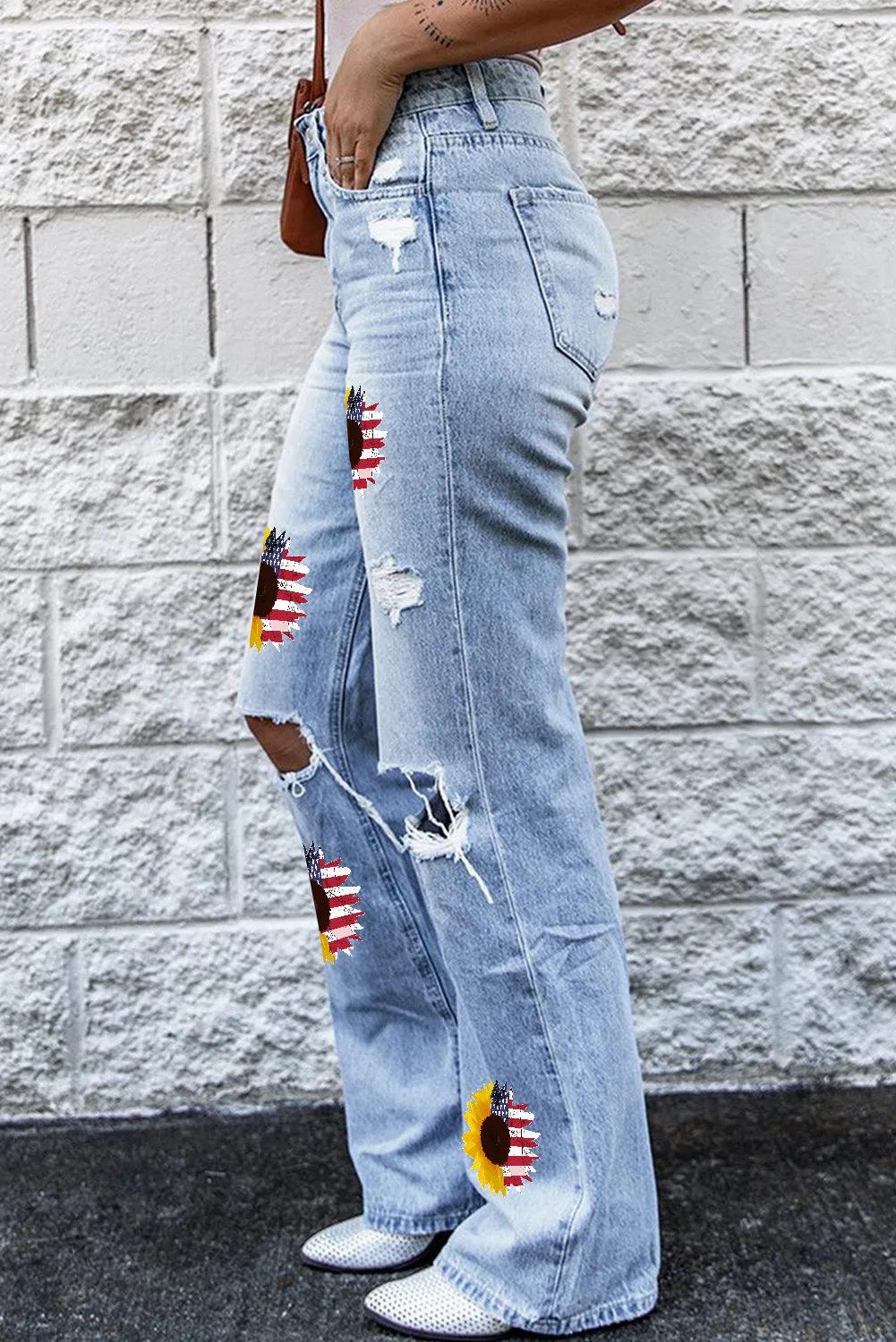 Light Wash Jeans Women Wide Legs High Rise Jeans