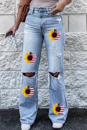 Light Wash Jeans Women Wide Legs High Rise Jeans
