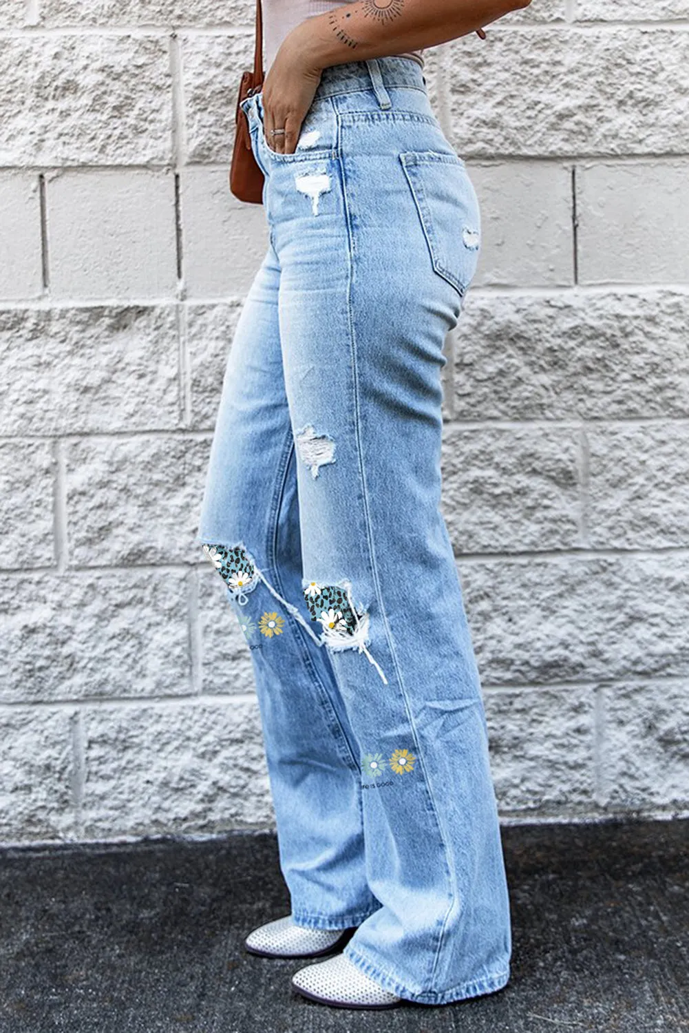 Light Wash Jeans Women Wide Legs High Rise Jeans